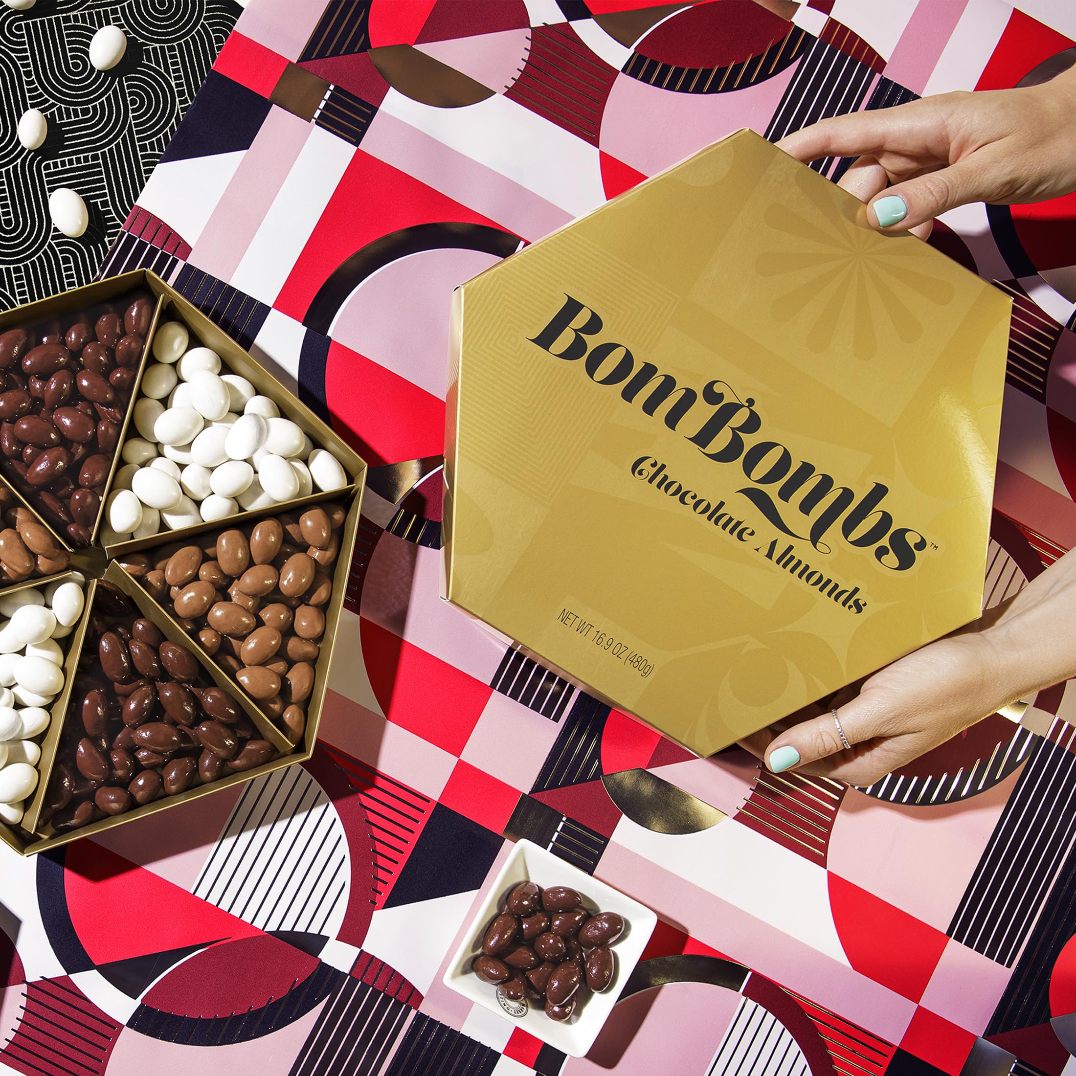 Premium Chocolate Covered Almonds Gift Set - Milk, Dark & White Candy Coated Almonds in Elegant Gift Box | Gourmet Snacks, Holiday Gifts & Party Favors | Perfect for Valentine's Day, Christmas & Corporate Gifting