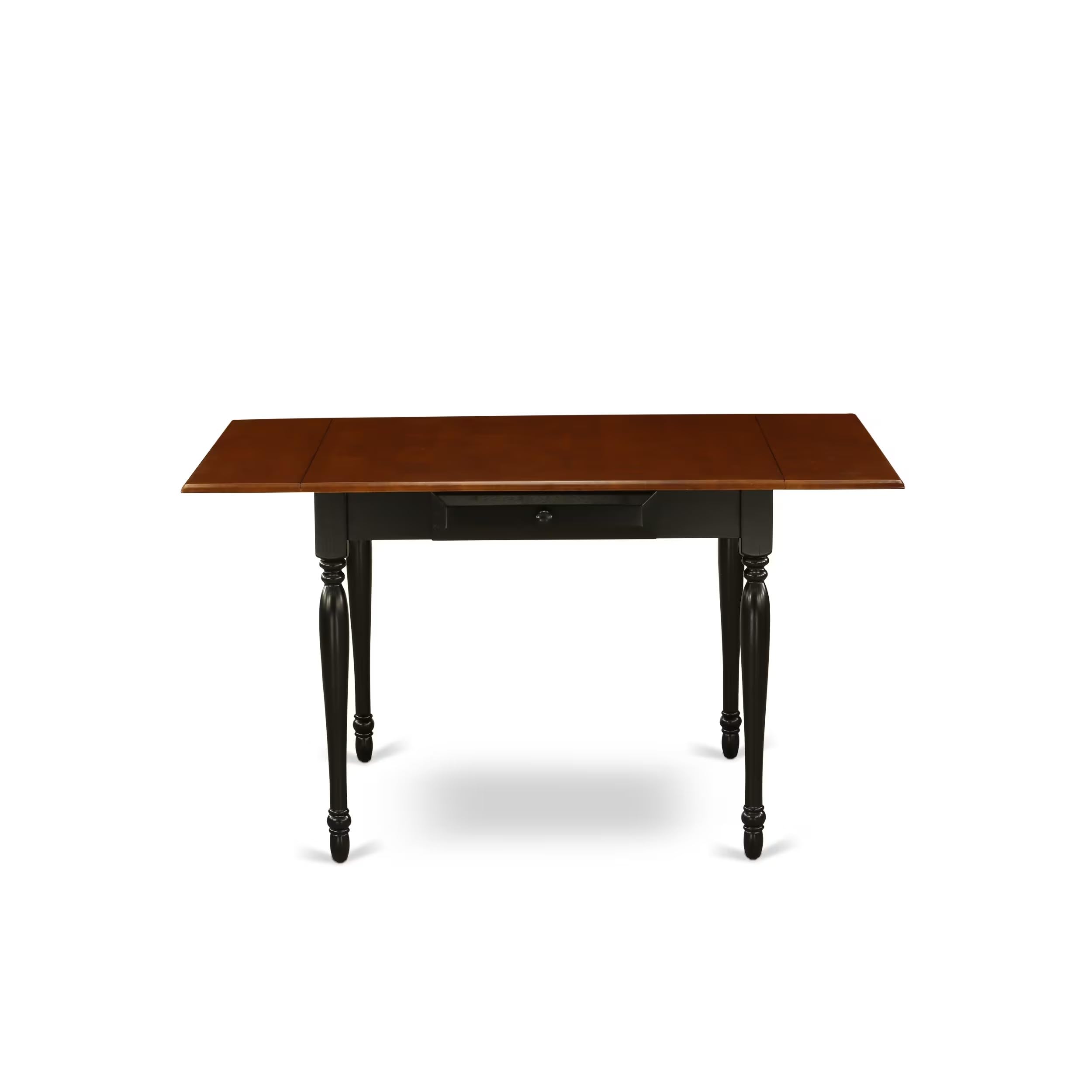 Modern 3-Piece Dining Table Set with Drop-Leaf & 2 Chairs - 36x54 Inch Rectangle Wood Table in Black & Cherry | East West Furniture MZKE3-BCH-W | Perfect for Small Spaces, Apartments & Cozy Kitchens