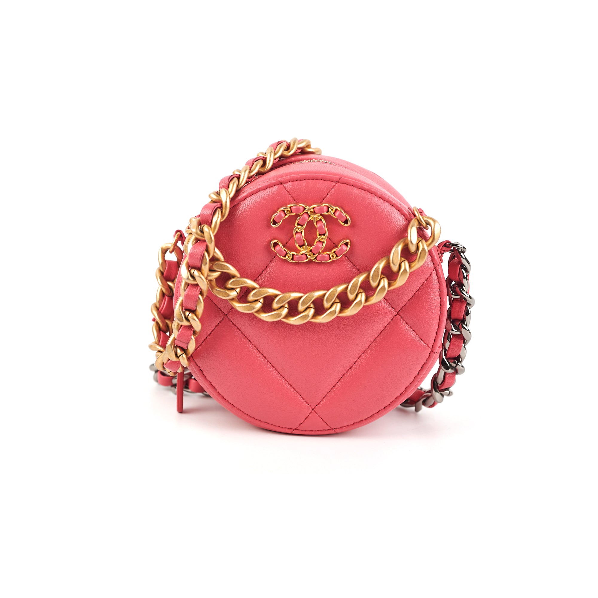 Chanel 19 Lambskin Round Pink Handbag - Luxury Designer Shoulder Bag for Women | Perfect for Everyday Use, Date Nights & Special Occasions