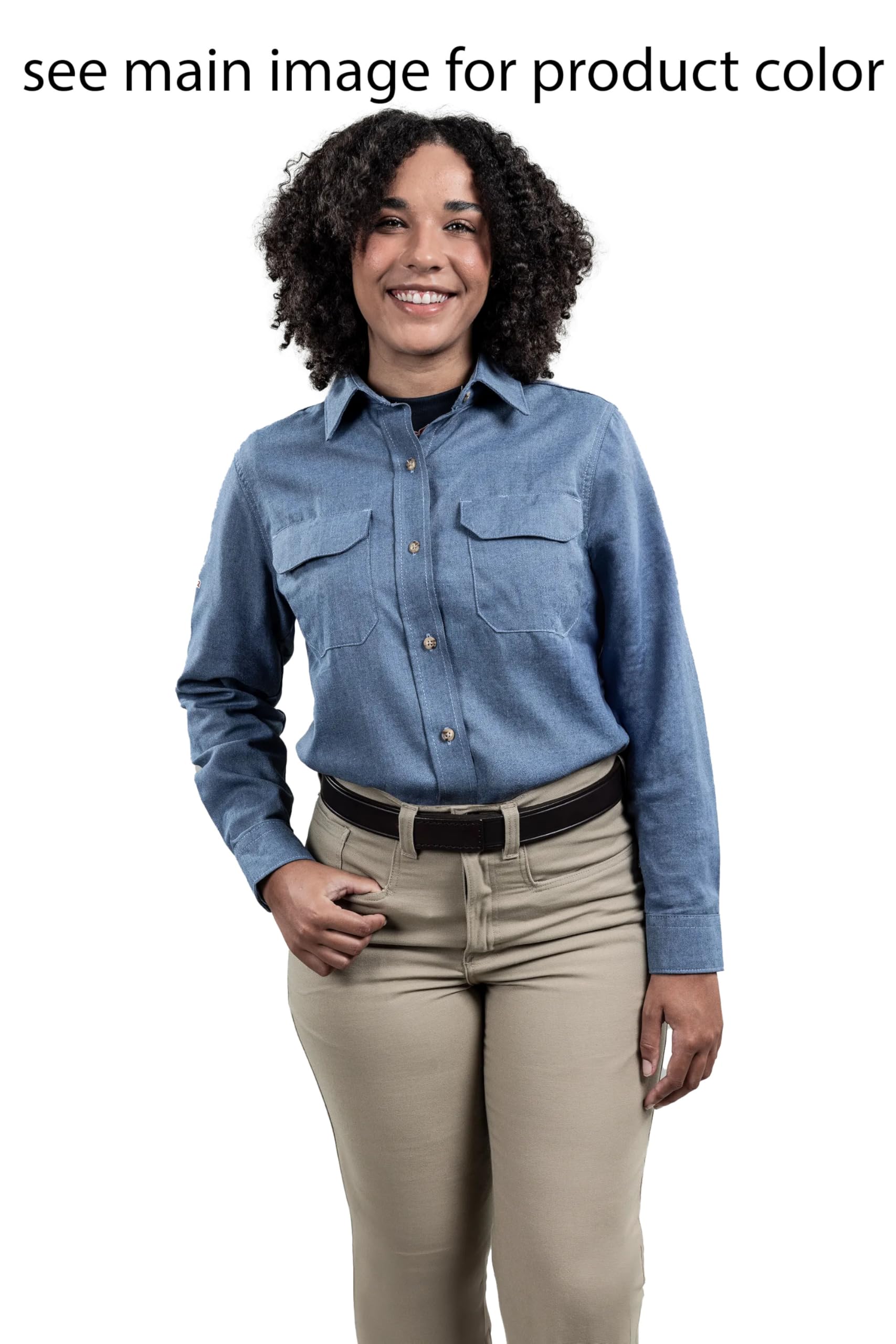 DRIFIRE Women's Work Shirts - Comfortable Khaki Button-Down Shirt for Professionals, 2X-Large - Perfect for Office, Construction & Outdoor Workwear