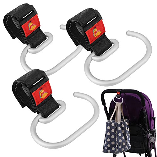 Universal Aluminum Alloy Stroller Hooks - Multi-Purpose Baby Pram Hangers for Diaper Bags, Shopping Bags & Bottle Holders | Durable & Safe Infant Accessories for Strollers, Pushchairs & Everyday Use