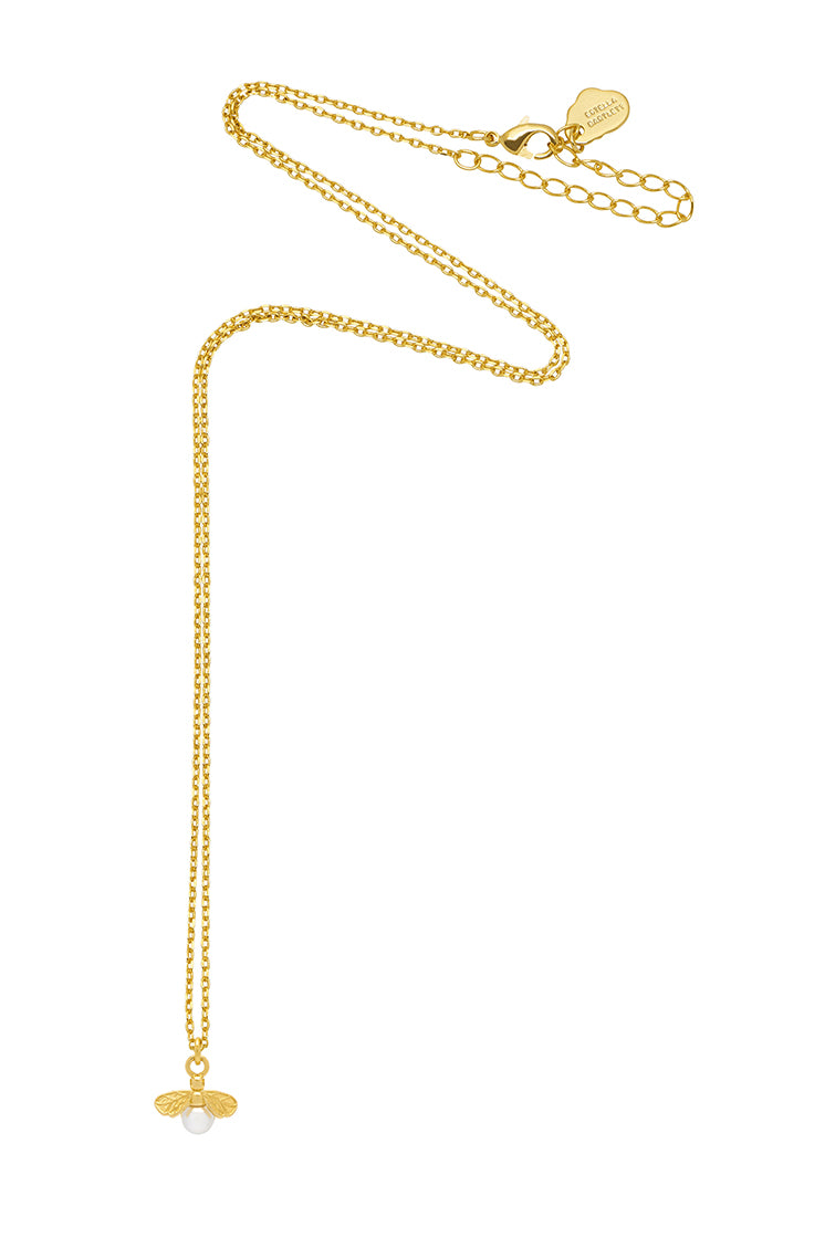 Elegant Pearl Bee Pendant Necklace - 18K Gold Plated Jewelry for Women, Perfect Gift for Birthday, Anniversary & Valentine's Day | Ideal for Parties, Weddings & Everyday Wear