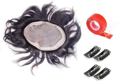 BLUSHIA 100% Human Hair Toupee for Men & Women - Non-Surgical Hair Loss Solution with Double-Sided Tape & 4 Tic Tac Clips (11x8 Inch) | Natural Looking Hair Patch for Thinning Hair, Baldness & Alopecia | Perfect for Daily Wear, Parties & Special Occasions