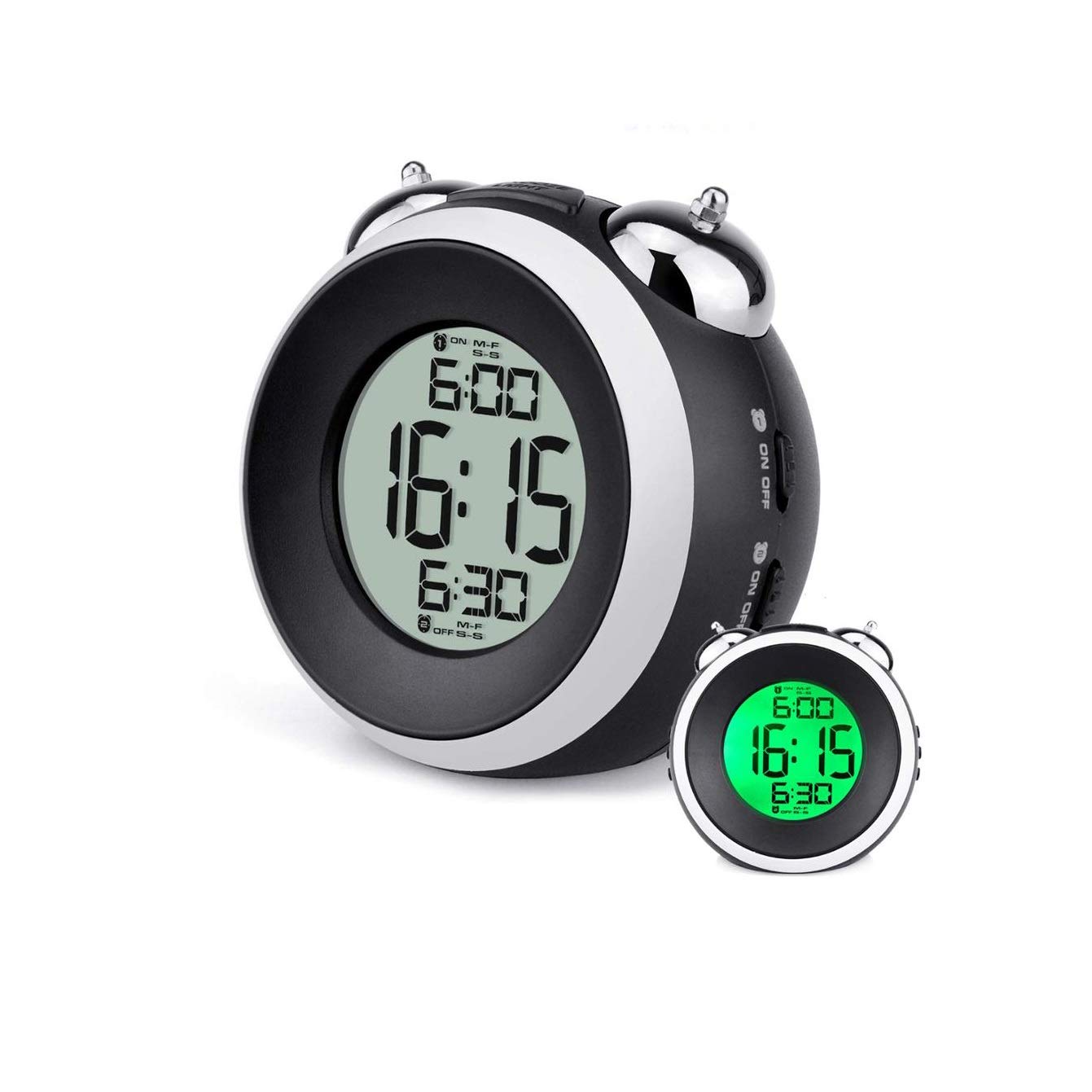 GANFANREN Extra Loud Alarm Clock for Heavy Sleepers - Dual Alarm with Snooze, Bright Backlight & Silent Vibration Mode | Digital Bedside Clock for Deep Sleepers, Students, Office Workers (Home & Travel Use)