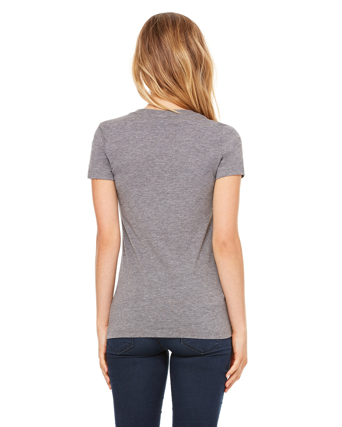 Bella + Canvas 8435 Women's Soft Tri-Blend Short Sleeve V-Neck T-Shirt - Comfortable Casual Tee for Everyday Wear, Gym, and Lounge