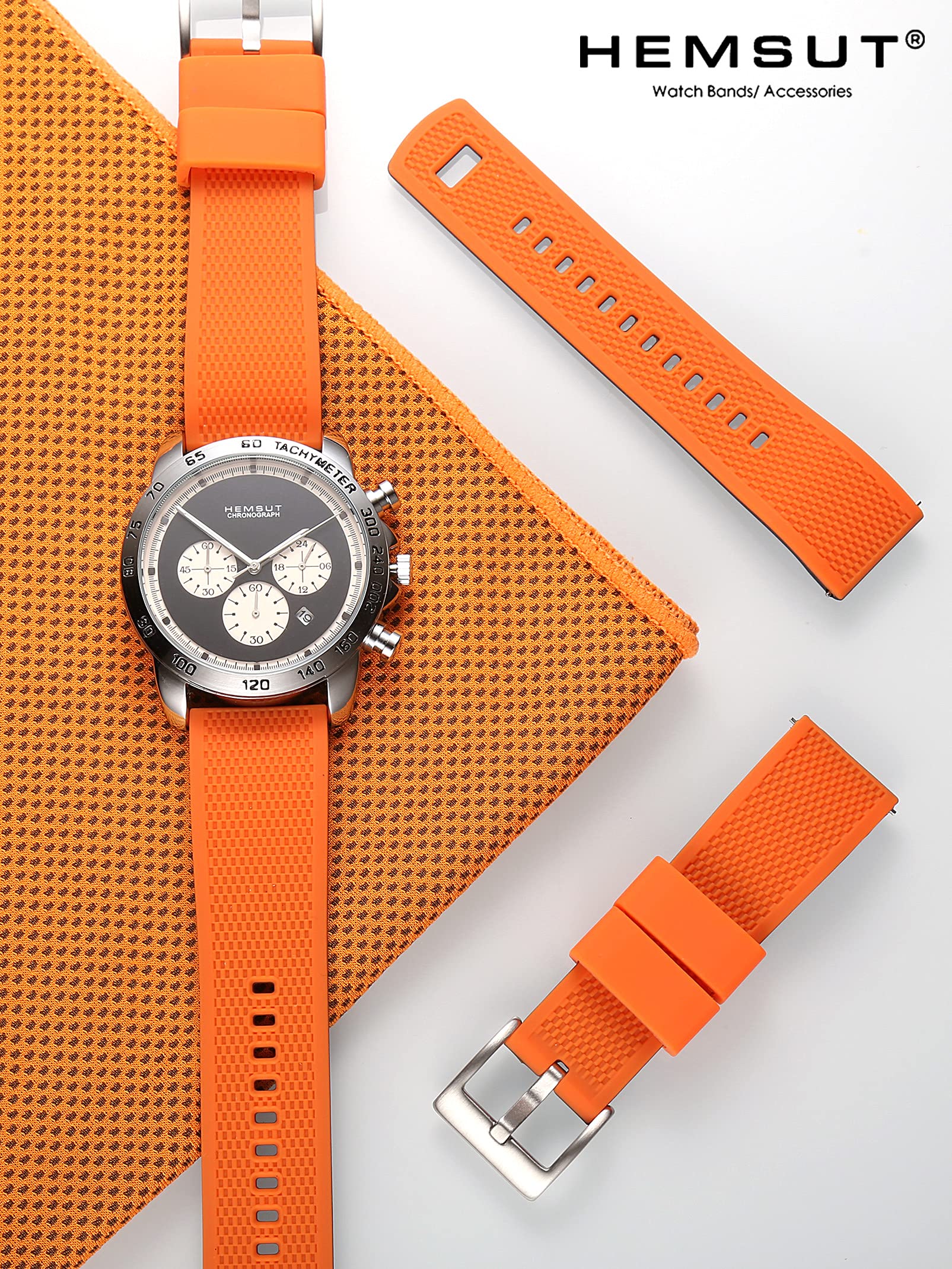Hemsut Silicone Watch Bands - 18mm 20mm 22mm Quick Release Rubber Strap for Men & Women, Soft Durable Replacement Band with 10 Color Options - Perfect for Sports, Fitness & Everyday Wear
