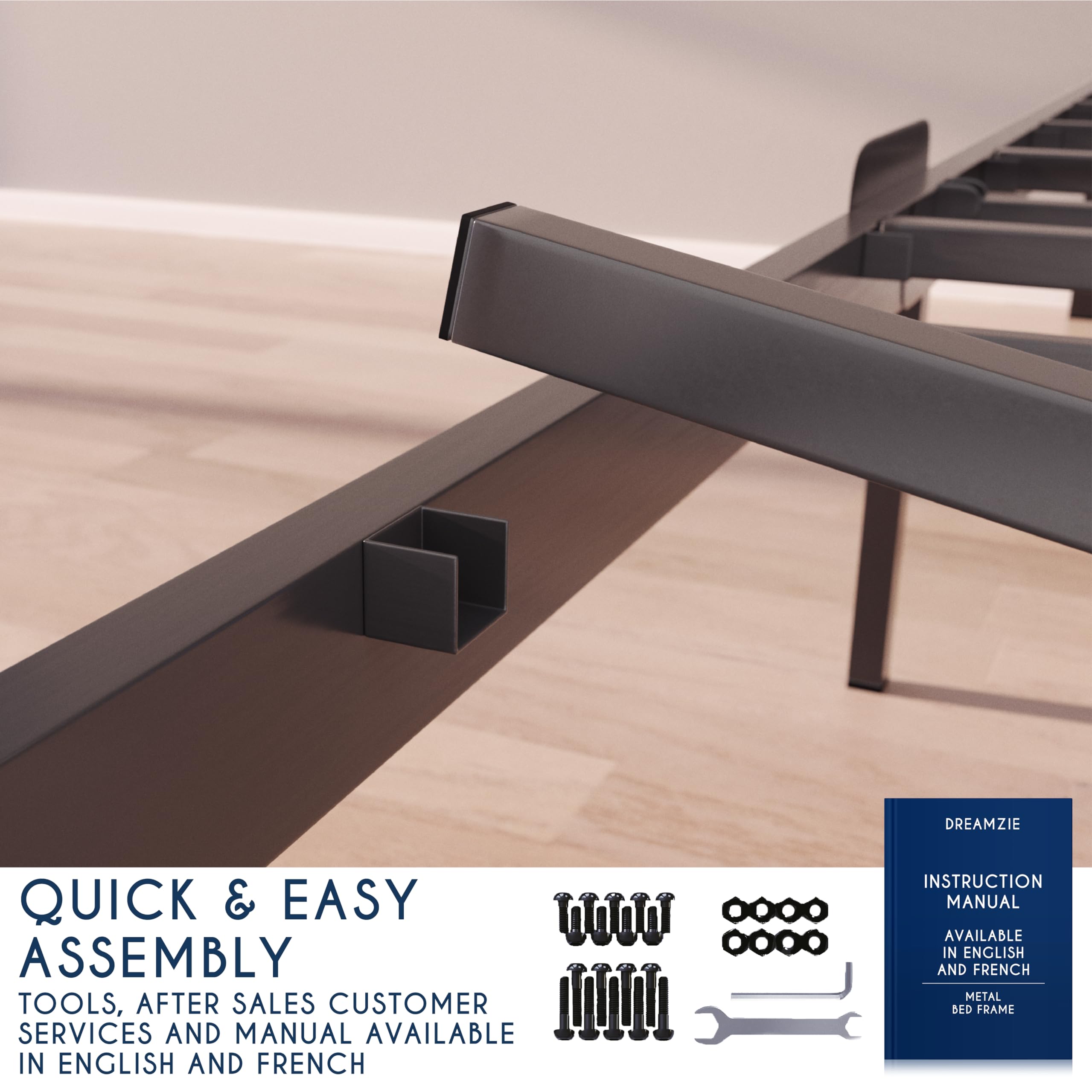Dreamzie Queen Metal Bed Frame - 14