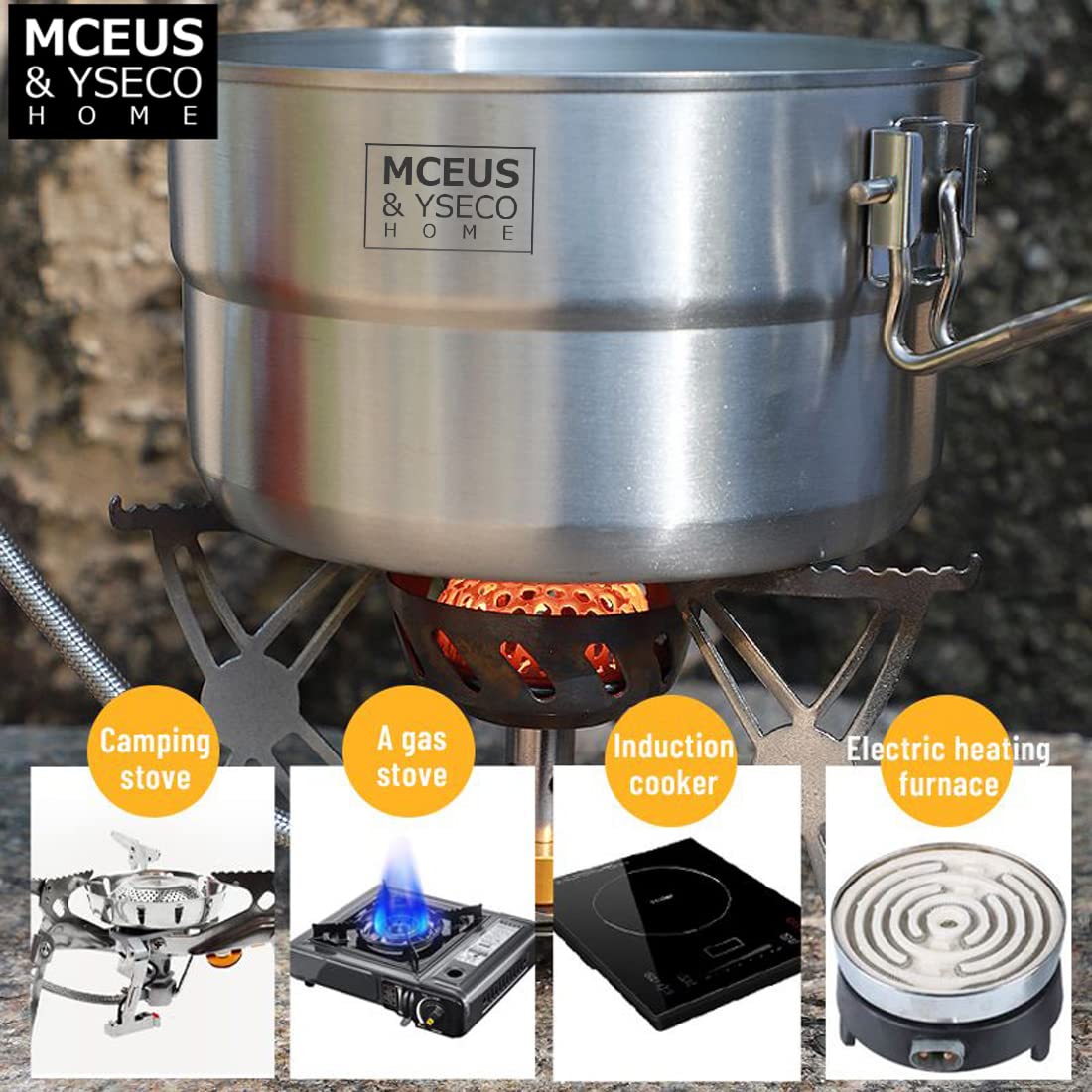 **Compact 18/8 Stainless Steel Camping Pot & Pan Set – Lightweight Backpack Mess Kit with Folding Silverware – Perfect for Outdoor Camping, Hiking, Picnics & Backpacking Adventures**