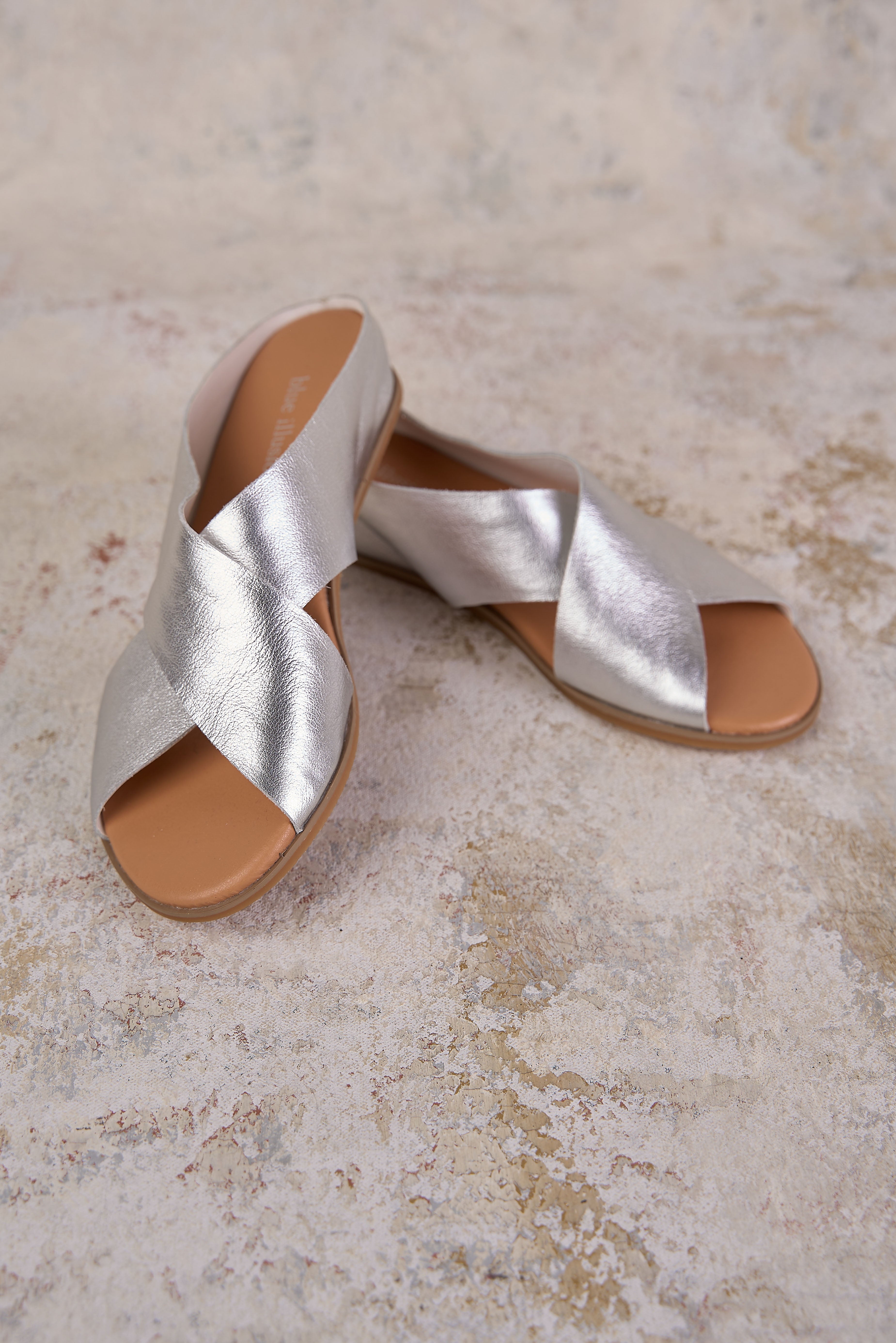 Harli Women's Cross Strap Sandals - Silver | Comfortable Summer Casual Shoes for Beach, Vacation & Everyday Wear