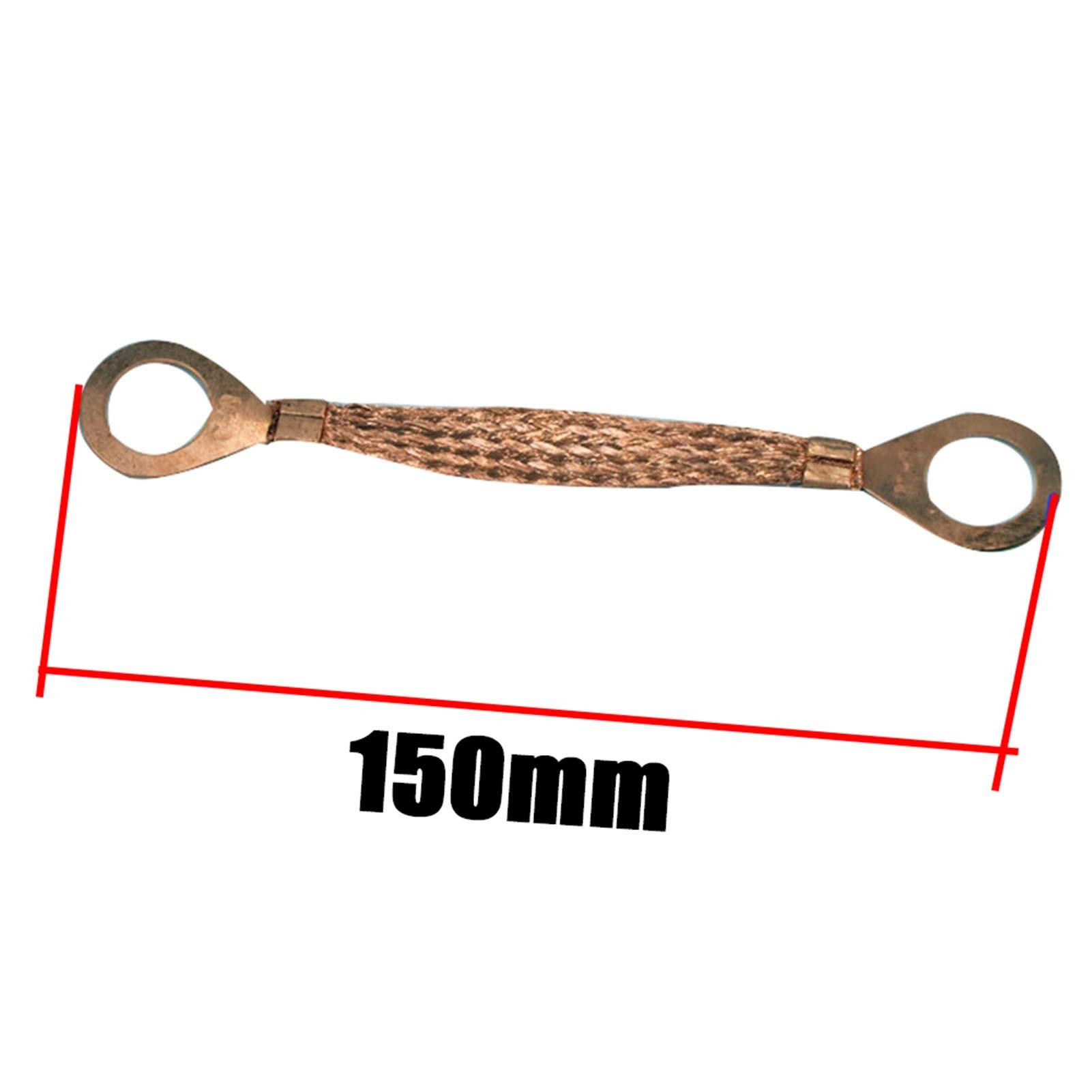 High Conductivity 150mm Copper Braided Strap - 6 Square Pure Copper Flange Grounding Wire for Anti-Static Protection | Electrical Equipment, Solar Panels, Industrial Machinery Grounding Solution