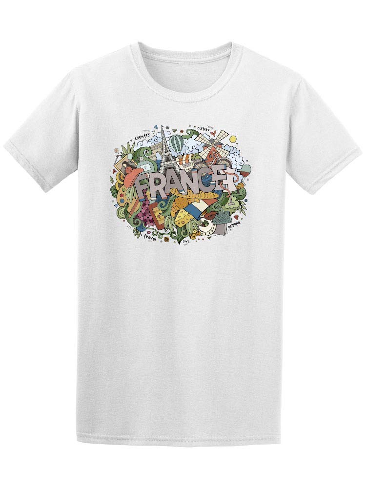 Paris France Doodle Graphic T-Shirt for Men - Casual Streetwear & Travel Fashion
