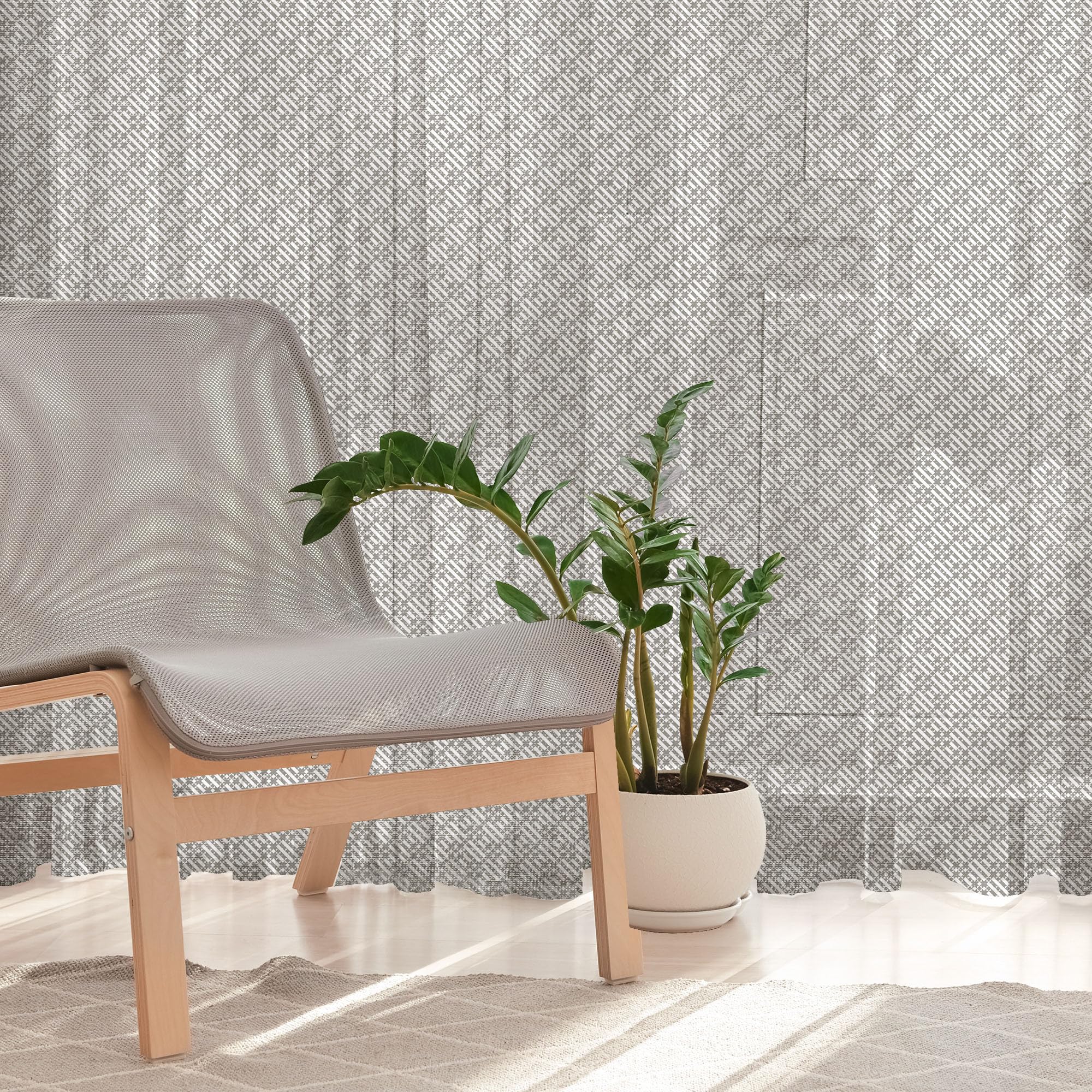 Ambesonne Abstract Tulle Curtains - Geometric Pattern Sheer Drapes with Rod Pocket, Dark Grey & White, 108x90 Inches (2 Panels) | Perfect for Weddings, Parties, Living Room & Bedroom Decor