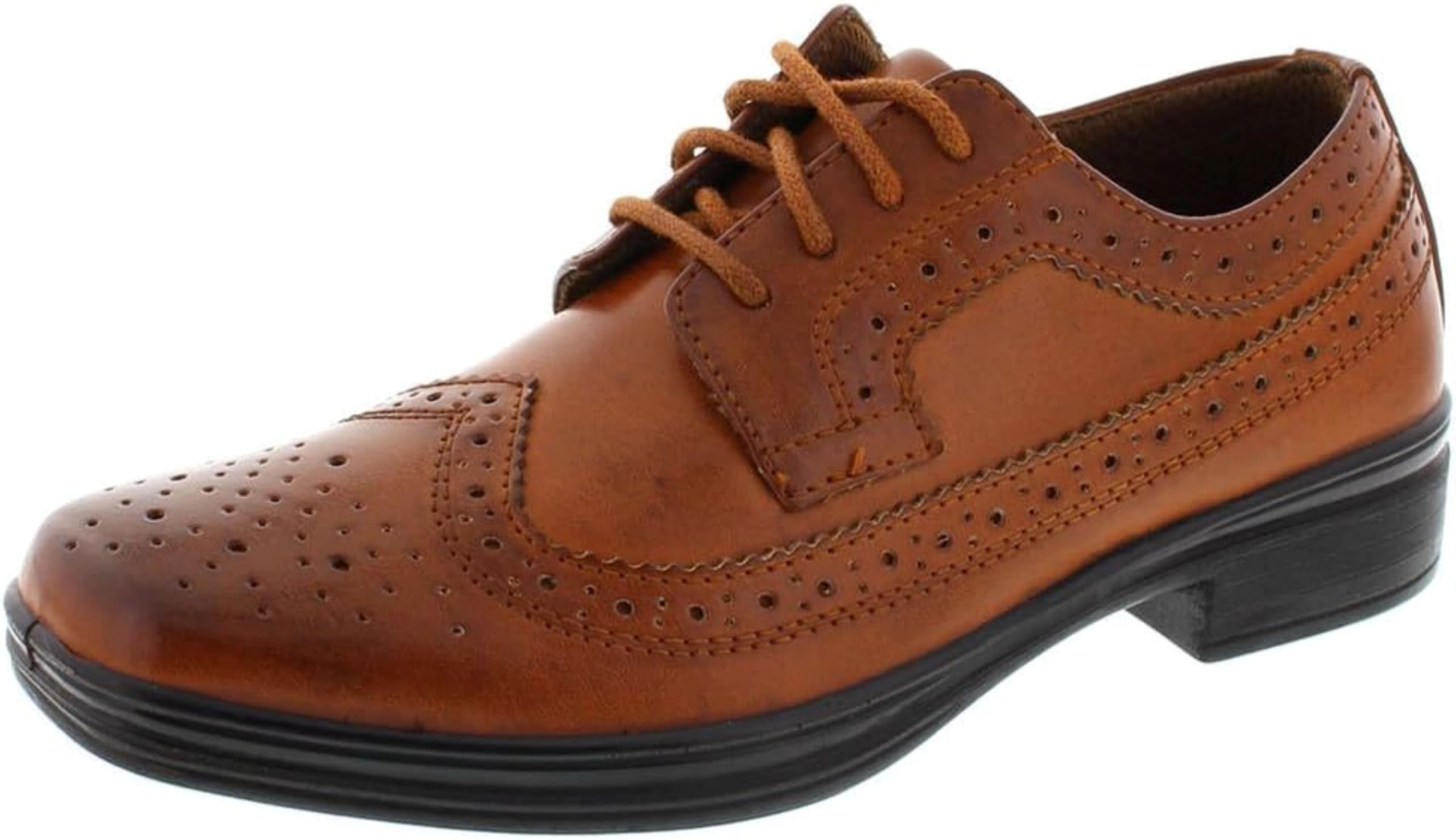 Deer Stags Boys Dress Shoes - Wingtip Brogue Oxford Formal Shoes for Church, School Uniform, Graduation | Perfect for Special Occasions & Travel