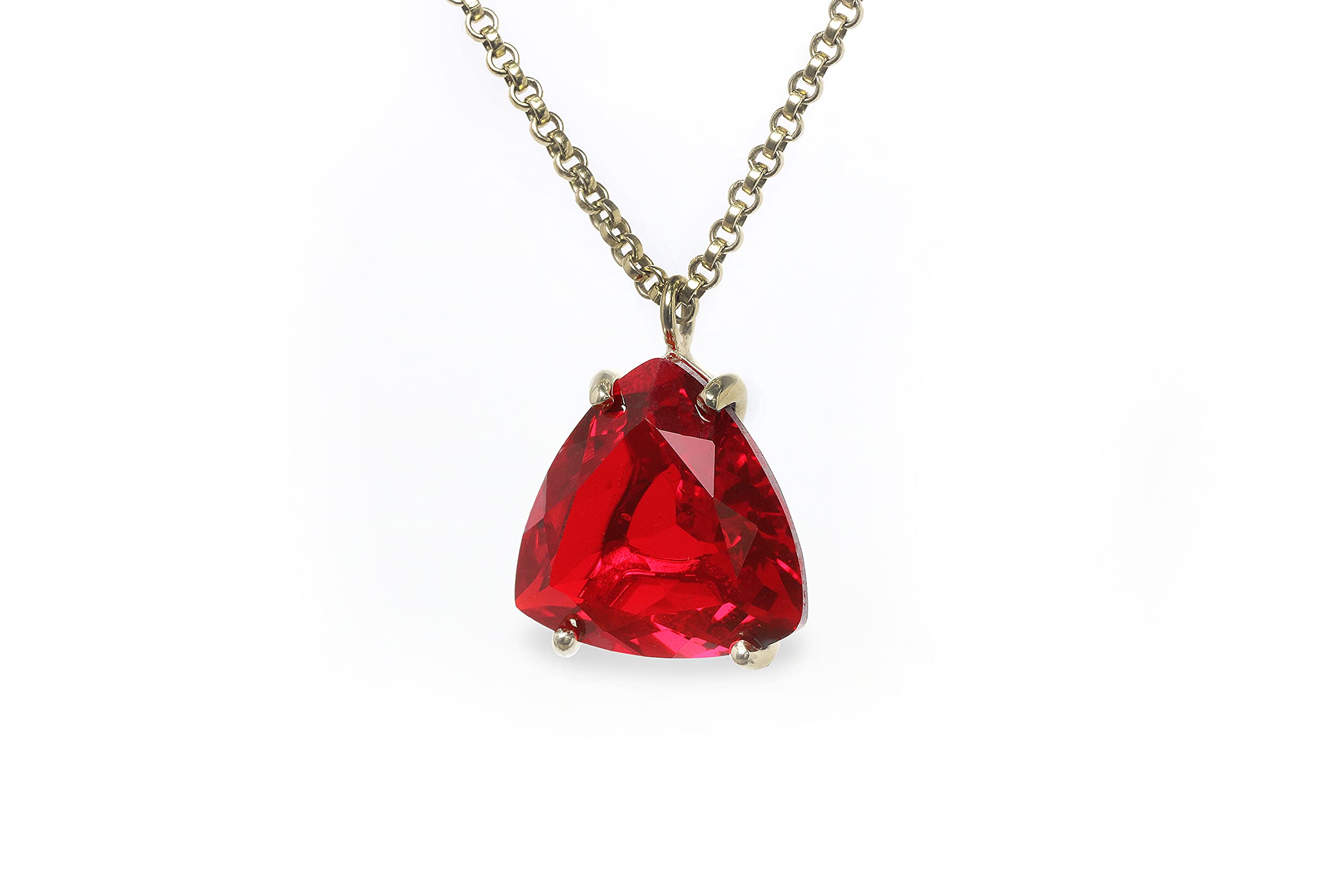 14k Yellow Gold Ruby Birthstone Necklace - Handcrafted Artisan Statement Jewelry for Women - Customizable Pendant & Chain - Perfect Gift for Birthday, Anniversary & Special Occasions