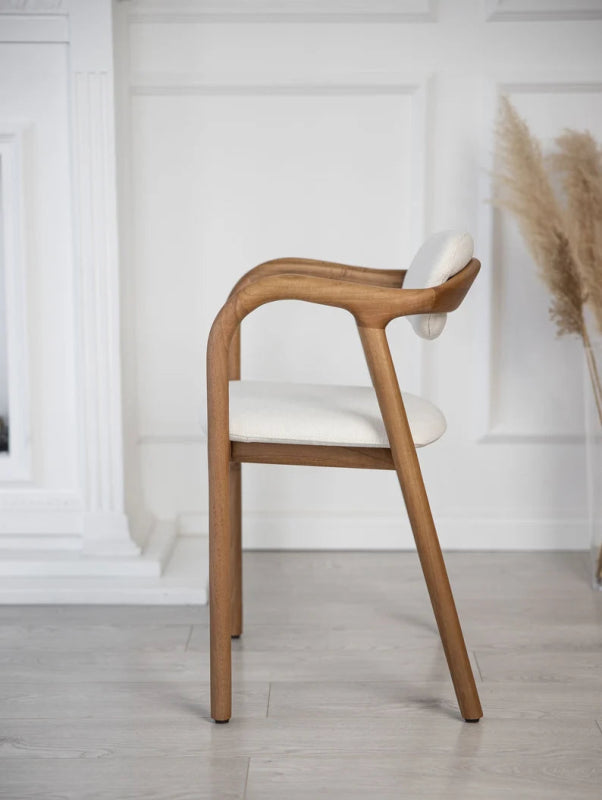 Handmade Walnut Wood Designer Dining Chair - Comfortable Mosso Style for Modern Home & Restaurant Use