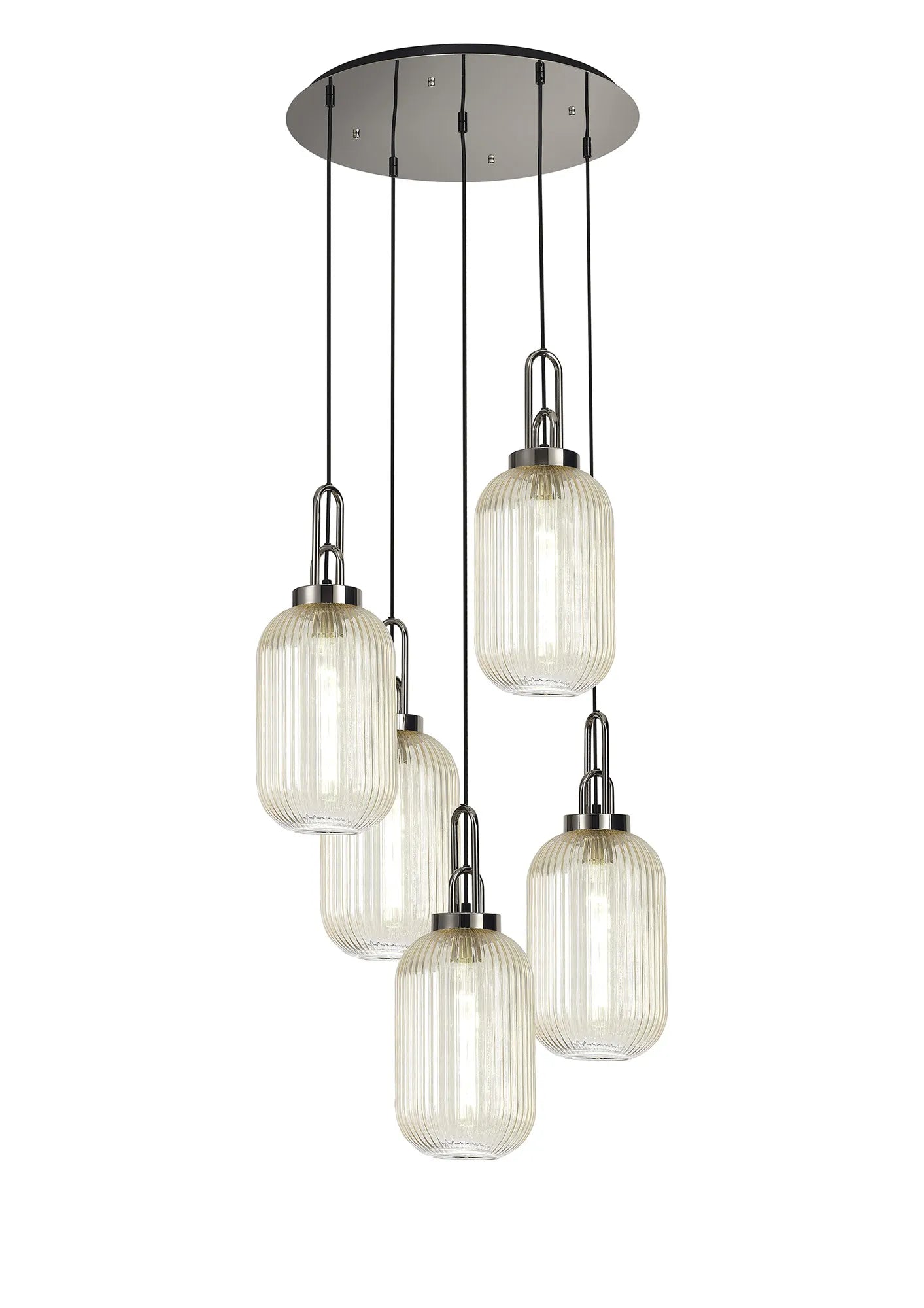 Stylish Cadiz 5-Light Cluster Pendant Light Fixture - Modern Ceiling Lighting for Dining Room, Kitchen & Living Room
