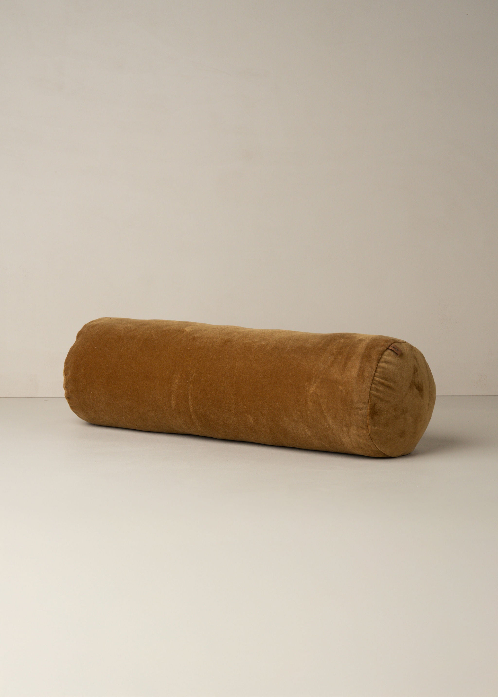 Luxury Velvet Structured Bolster Pillow - Nutmeg Brown | Home Decor, Sofa & Bed Accent for Living Room, Bedroom, Nursery