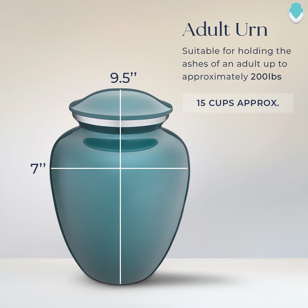 Personalized Hummingbird Cremation Urn for Human Ashes - Large Teal Funeral Urn with Double Side Engraving for Adults (200 lbs Capacity) | Memorial Keepsake for Home, Funeral Service & Scattering Ceremonies