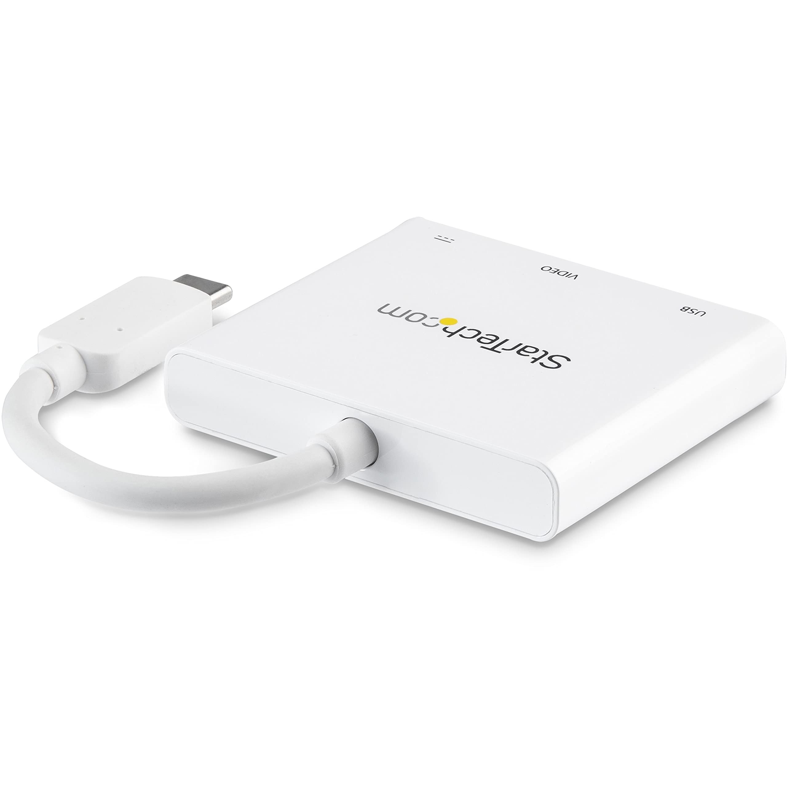 StarTech.com USB-C to HDMI Adapter - 4K 30Hz Thunderbolt 3 & Power Delivery Compatible - White USB C Dongle (CDP2HDUACPW) - Perfect for MacBook Pro, Dell XPS & Surface Laptop Connectivity