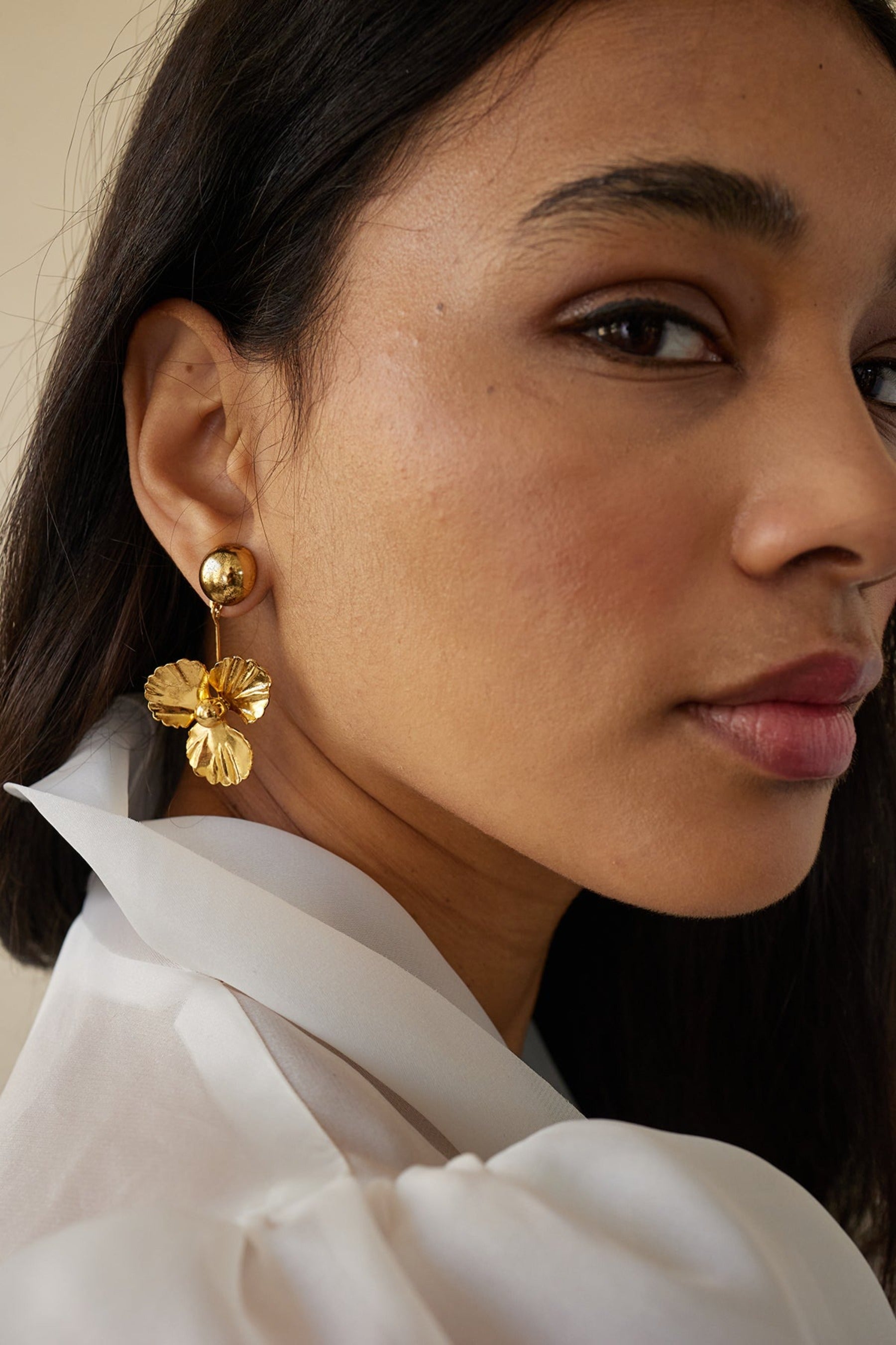 Poppy Bauble Earrings - Dainty Floral Stud Earrings for Women, Gold Plated Hypoallergenic Jewelry - Perfect for Everyday Wear, Parties & Gifts