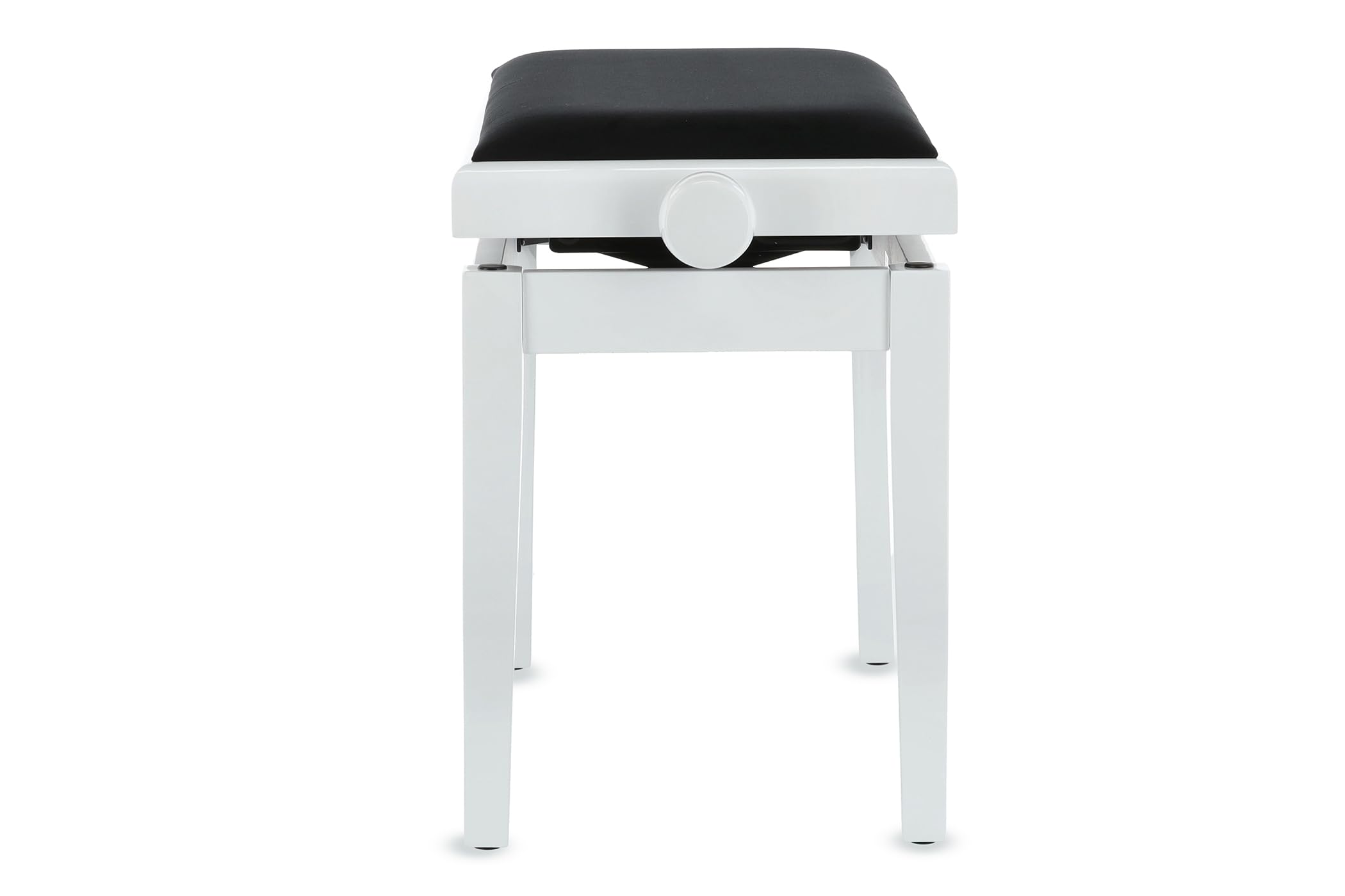 Premium Gewa Deluxe Piano Bench - Adjustable Height, White Frame with Black Seat - Perfect for Home, Studio & Concert Use