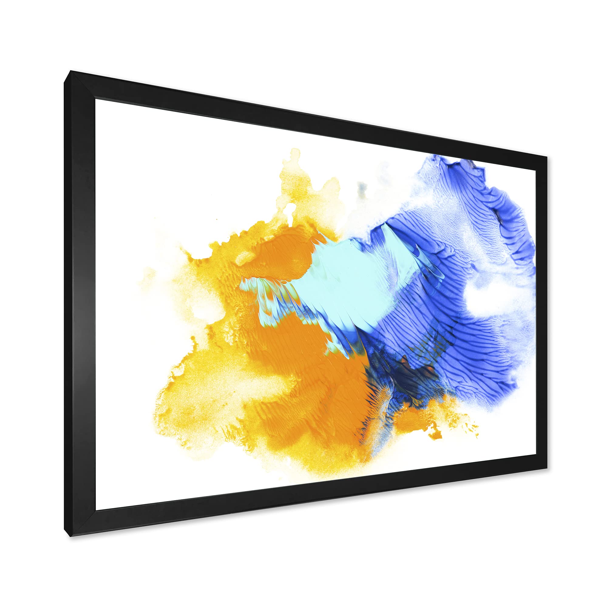 Abstract Blue and Orange Clouds Modern Framed Wall Art - Contemporary Canvas Painting for Living Room, Bedroom & Office Decor | Ready to Hang | Perfect for Modern Homes, Apartments & Workspaces