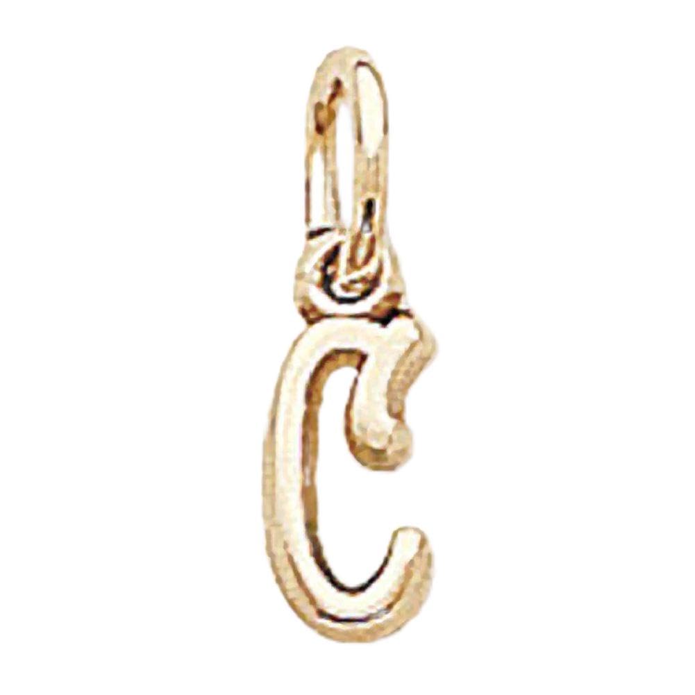 10K Yellow Gold Initial C Charm Pendant - Personalized Letter C Jewelry for Bracelets & Necklaces - Perfect for Gifts, Birthdays, Anniversaries & Everyday Wear