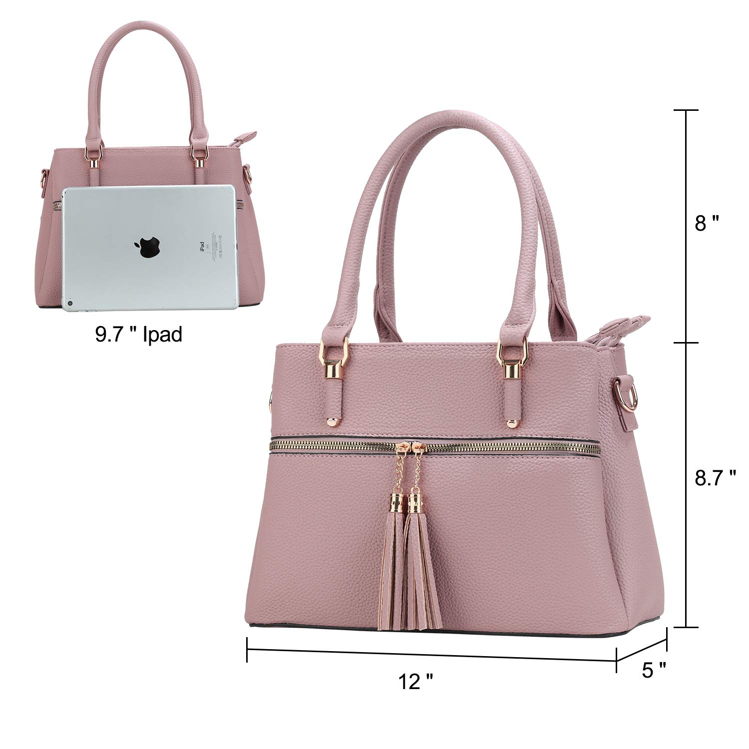 KKXIU Women's Leather Crossbody Bag with Zipper Pockets - Stylish Shoulder Satchel Purse for Work, Travel & Everyday Use