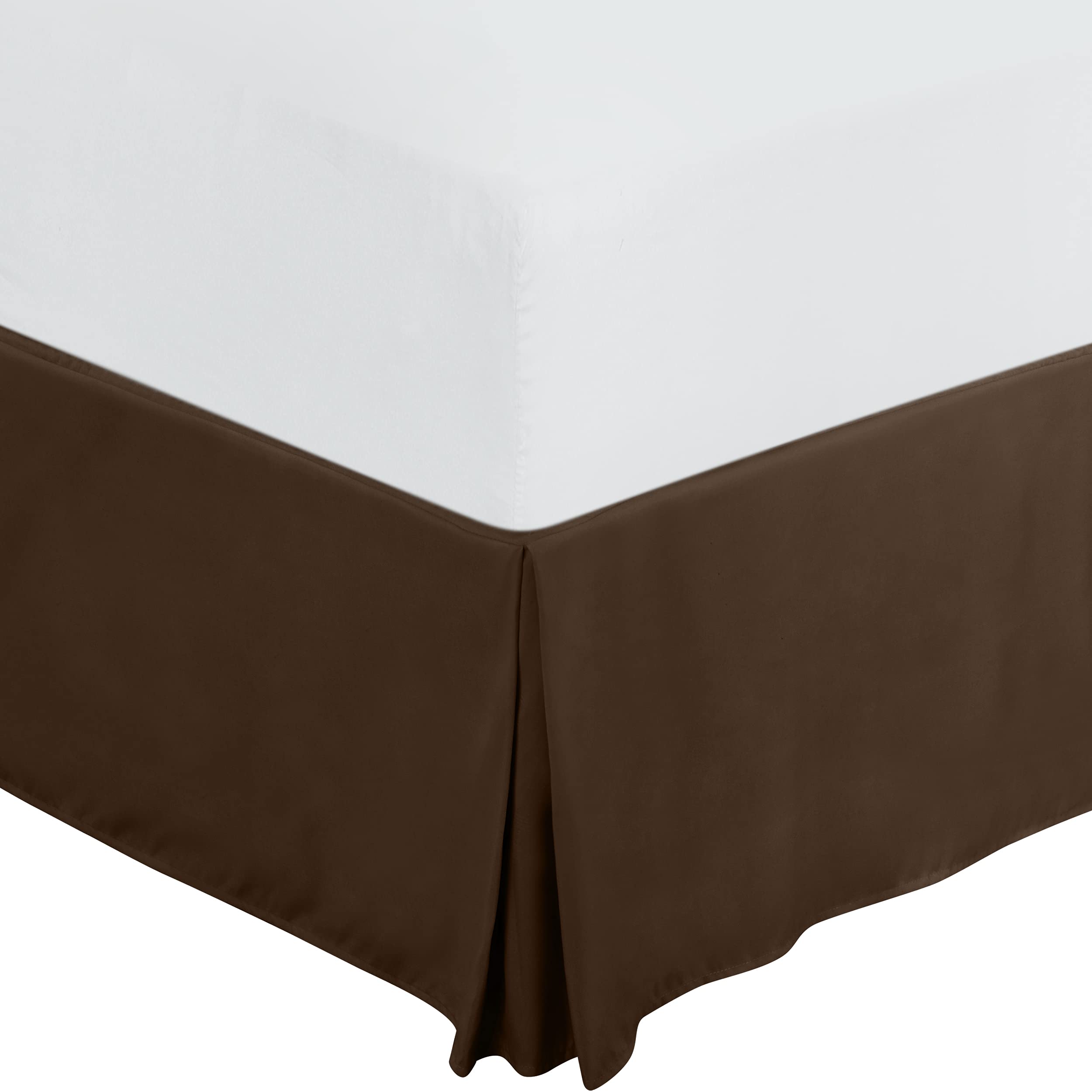 Utopia Bedding King Size Bed Skirt - Soft Quadruple Pleated Ruffle Design - 16 Inch Tailored Drop for Perfect Fit - Hotel Quality, Shrinkage & Fade Resistant (King, Brown) - Ideal for Master Bedrooms, Guest Rooms & Luxury Hotel Decor