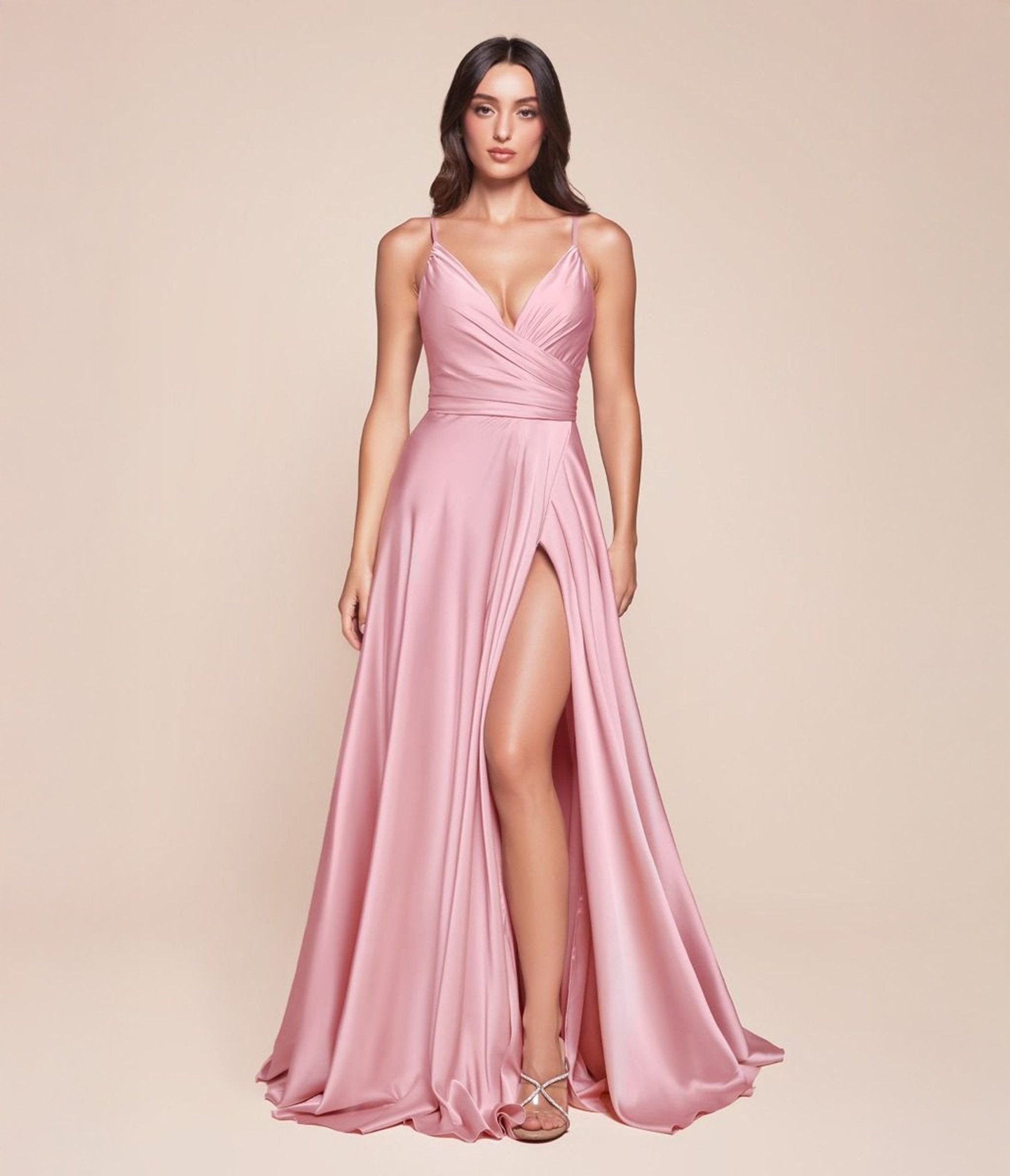 Ladivine by Cinderella Divine Blush Long Sweetheart Satin Prom Dress - Elegant Formal Gown for Homecoming, Ball, Quinceañera & Special Occasions