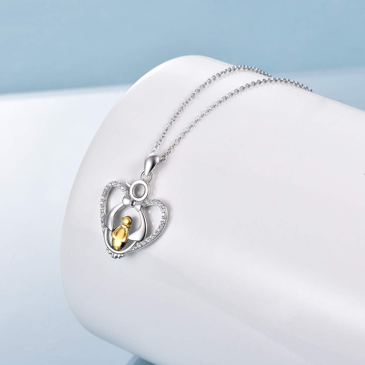 Penguin Necklace Sterling Silver - Mother Daughter Matching Jewelry Set, Birthday Gift for Mom, Women's Cute Animal Pendant Necklace | Perfect for Mother's Day, Christmas, Anniversary & Everyday Wear