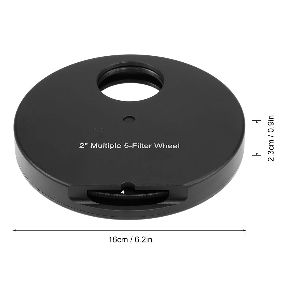 EXCLUZO 1.25INCH / 2INCH 5-Position Eyepiece Filter Wheel for Astronomy Telescopes - Perfect for Deep Sky Observation, Planetary Viewing & Astrophotography
