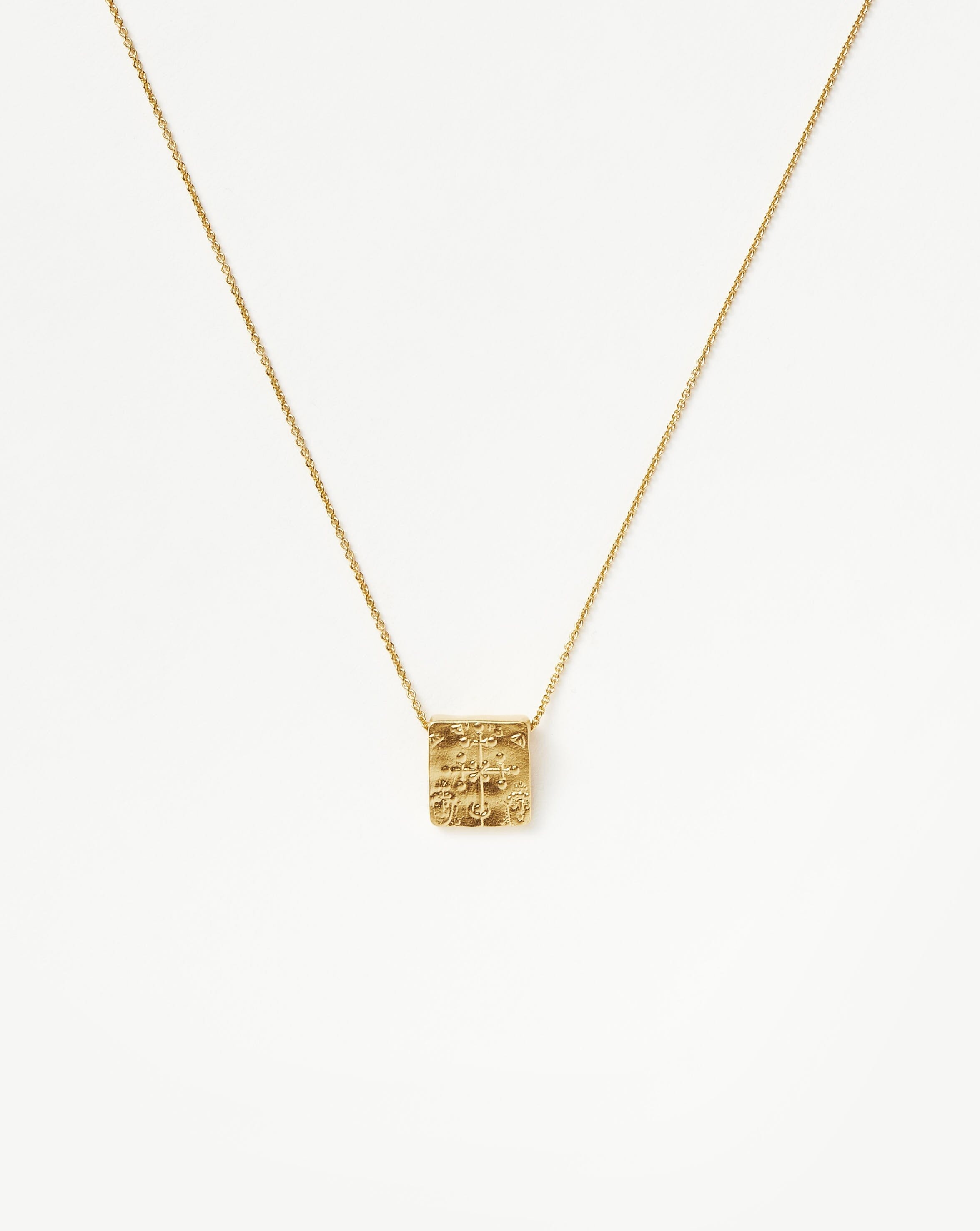 Lucy Williams Byzantine Square Coin Pendant Necklace - 18k Gold Vermeil Jewelry for Women | Elegant Layering Piece for Everyday Wear & Special Occasions