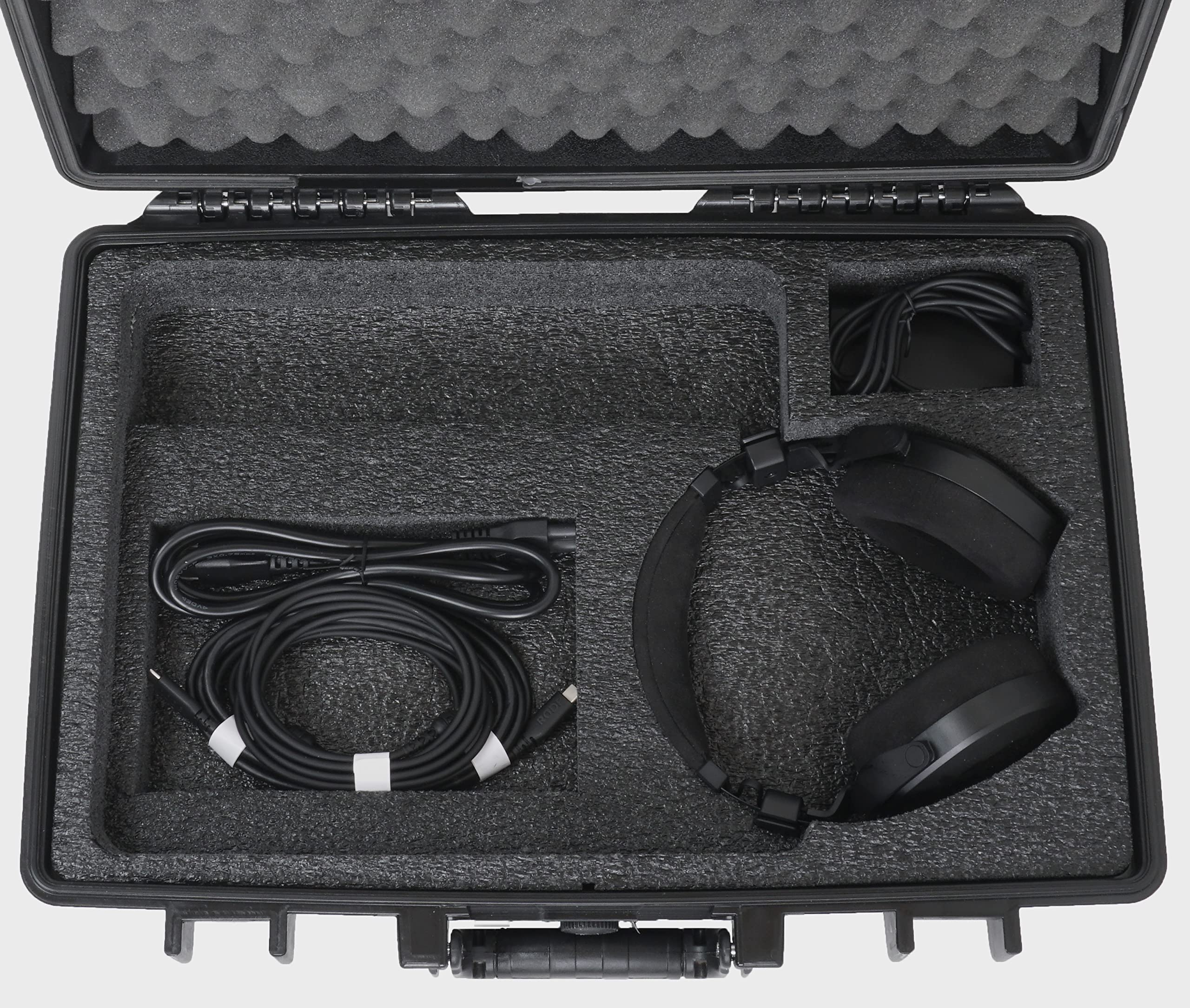 Professional RODECaster Pro 2 Travel Case - Heavy Duty Waterproof Mixer & Podcast Equipment Carrying Case with Shock Absorbing Foam - Fits RODECaster Pro 2, NTH 100 Headphones & Accessories - Perfect for Studio, Field Recording & Traveling Podcasters