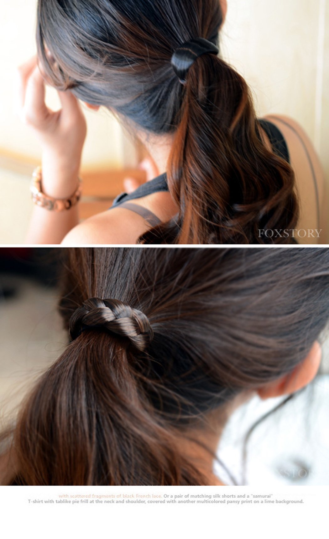 5PCS Korean Style Rope Wig Hair Bands - Braided Elastic Hair Ties with Flower Decorations for Women (Brown) - Perfect for Daily Wear, Parties, and Special Occasions