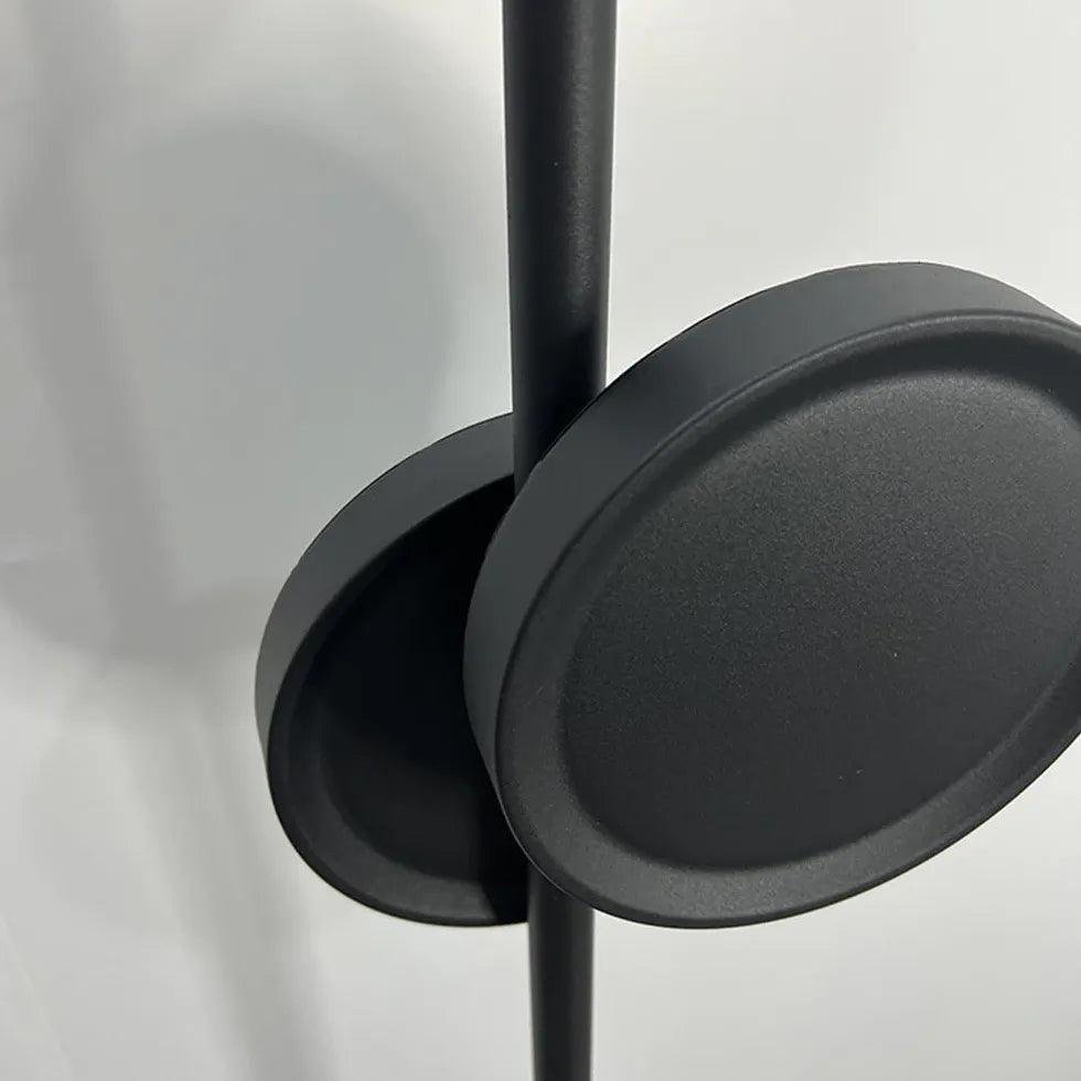 Modern Two-Light Black Matte Disc Floor Lamp - Adjustable Standing Light for Living Room, Bedroom, or Office - Perfect for Reading, Relaxing, and Ambient Lighting