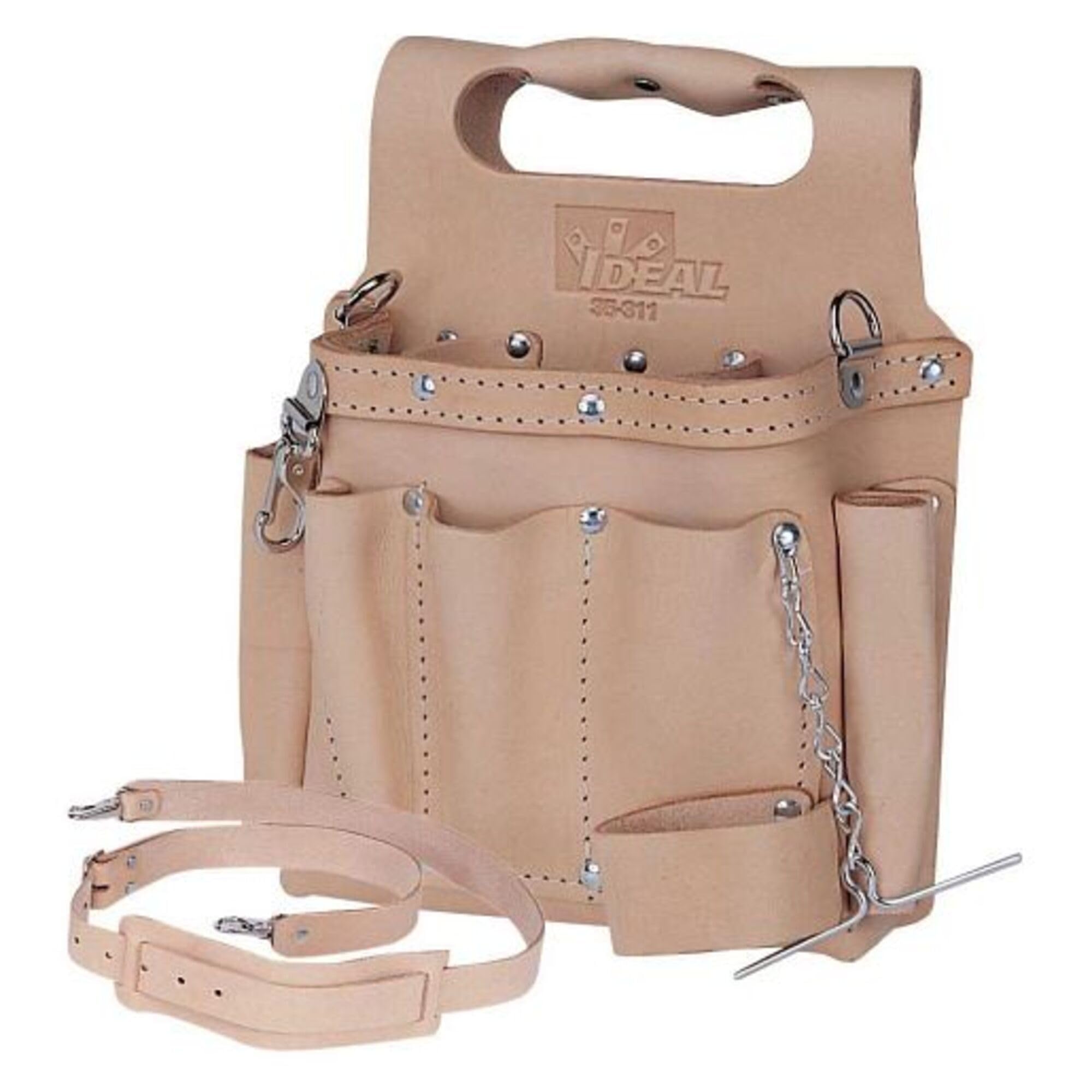 Ideal 35-311 Heavy Duty Tool Pouch - Durable Multi-Pocket Utility Belt for Electricians, Carpenters & DIY - Perfect for Construction, Home Repairs & Workshop Organization