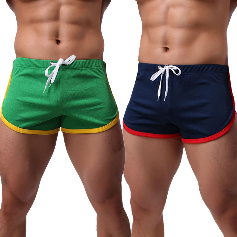Men's Sexy Built-in Pouch Running Shorts - Breathable Workout Gym Athletic Shorts for Bodybuilding & Training | Perfect for Jogging, Weightlifting & Fitness Activities