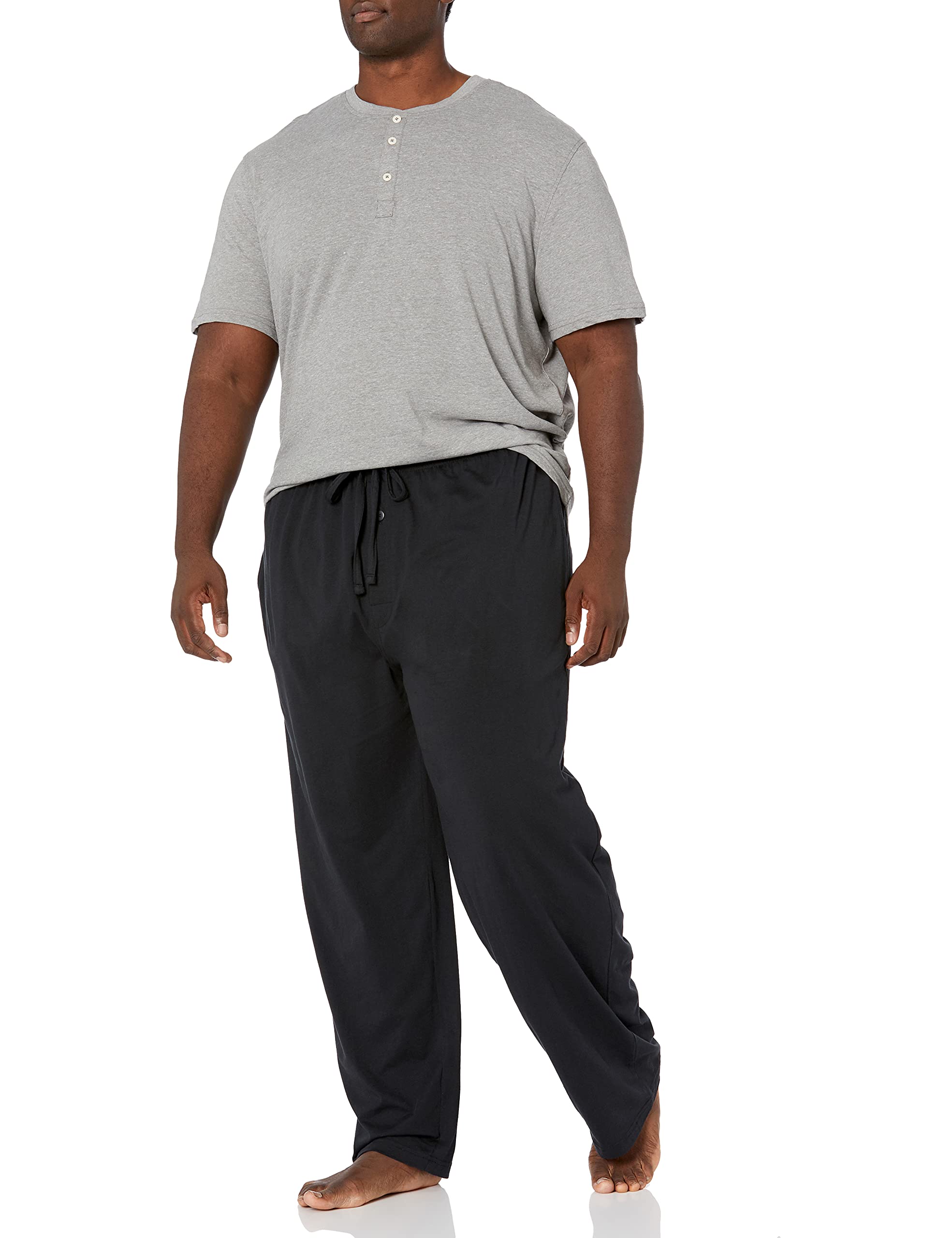 Fruit of the Loom Men's 2-Piece Jersey Knit Pajama Set - Soft & Comfortable Sleepwear for Lounge & Nighttime Relaxation