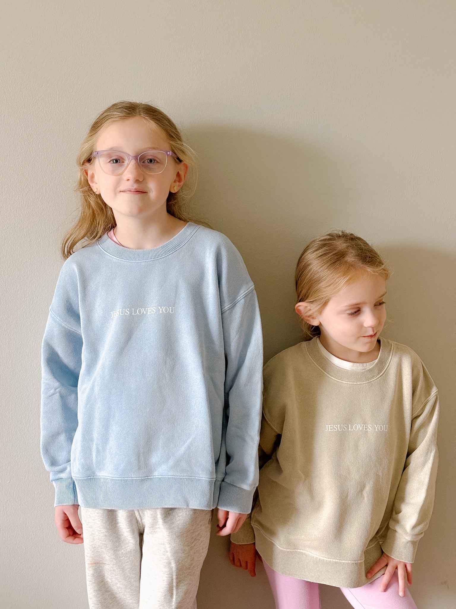Jesus Loves You Kids Crewneck Sweatshirt - Soft Blue Christian Pullover for Boys & Girls - Church, Sunday School & Family Worship Outfit