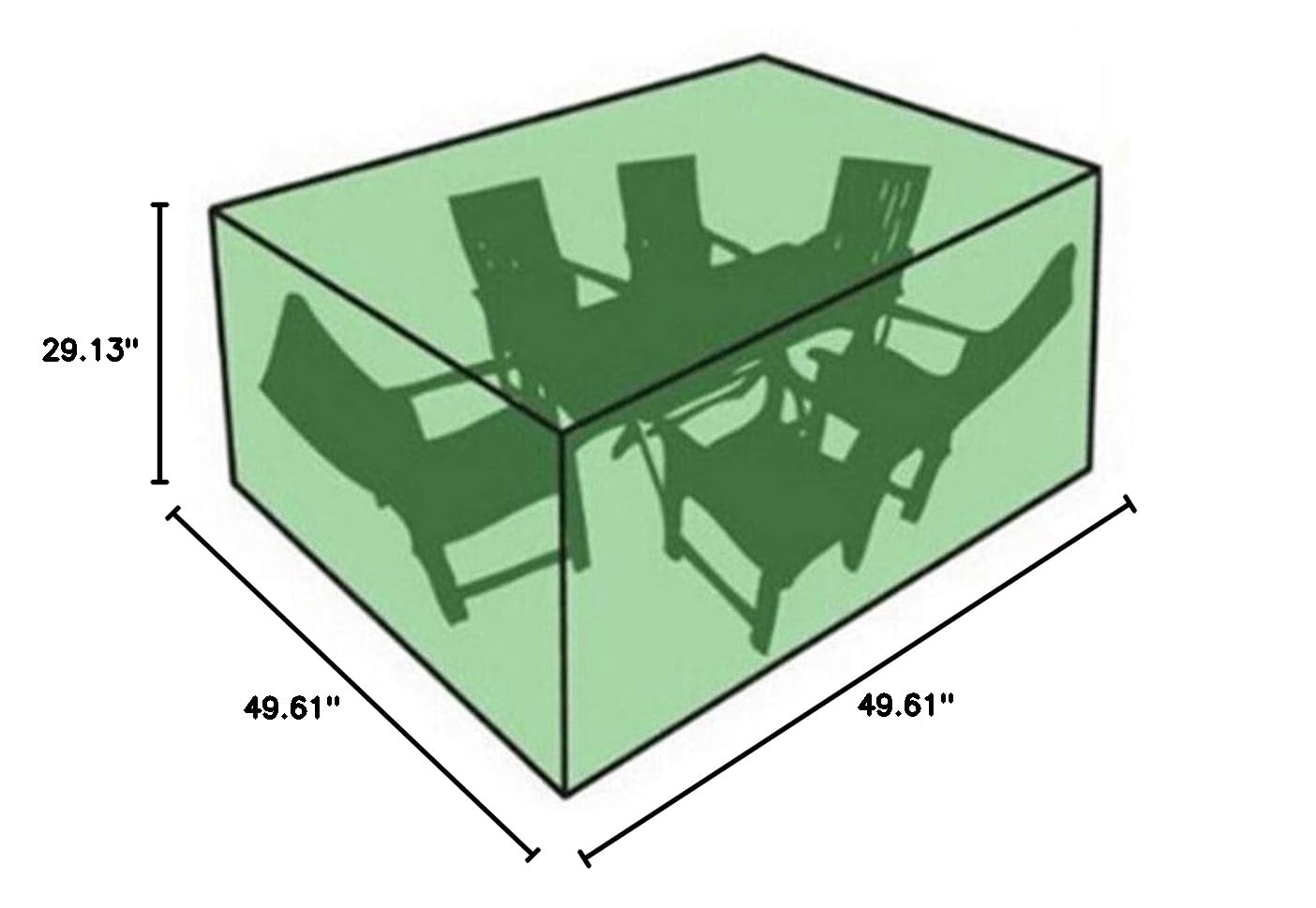 Rectangular Patio Table and Chair Set Cover - UV Protection, Waterproof, Snowproof, Windproof, Dustproof Outdoor Furniture Cover (126x126x74cm) - Perfect for Backyard, Garden, and Poolside Use