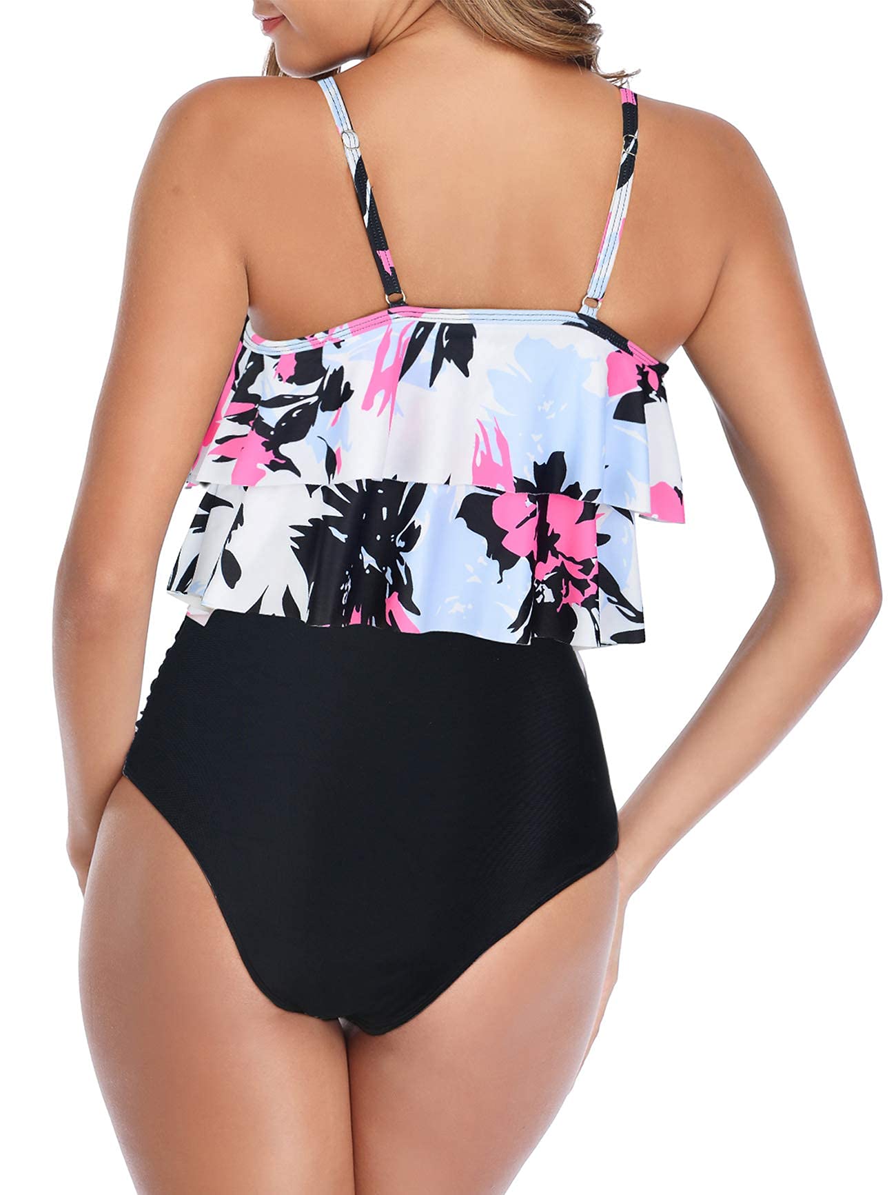 Best High Waisted Tankini Swimsuits for Women - Flounce Top Tummy Control Bathing Suits | Trendy American Style for Beach & Pool Vacations