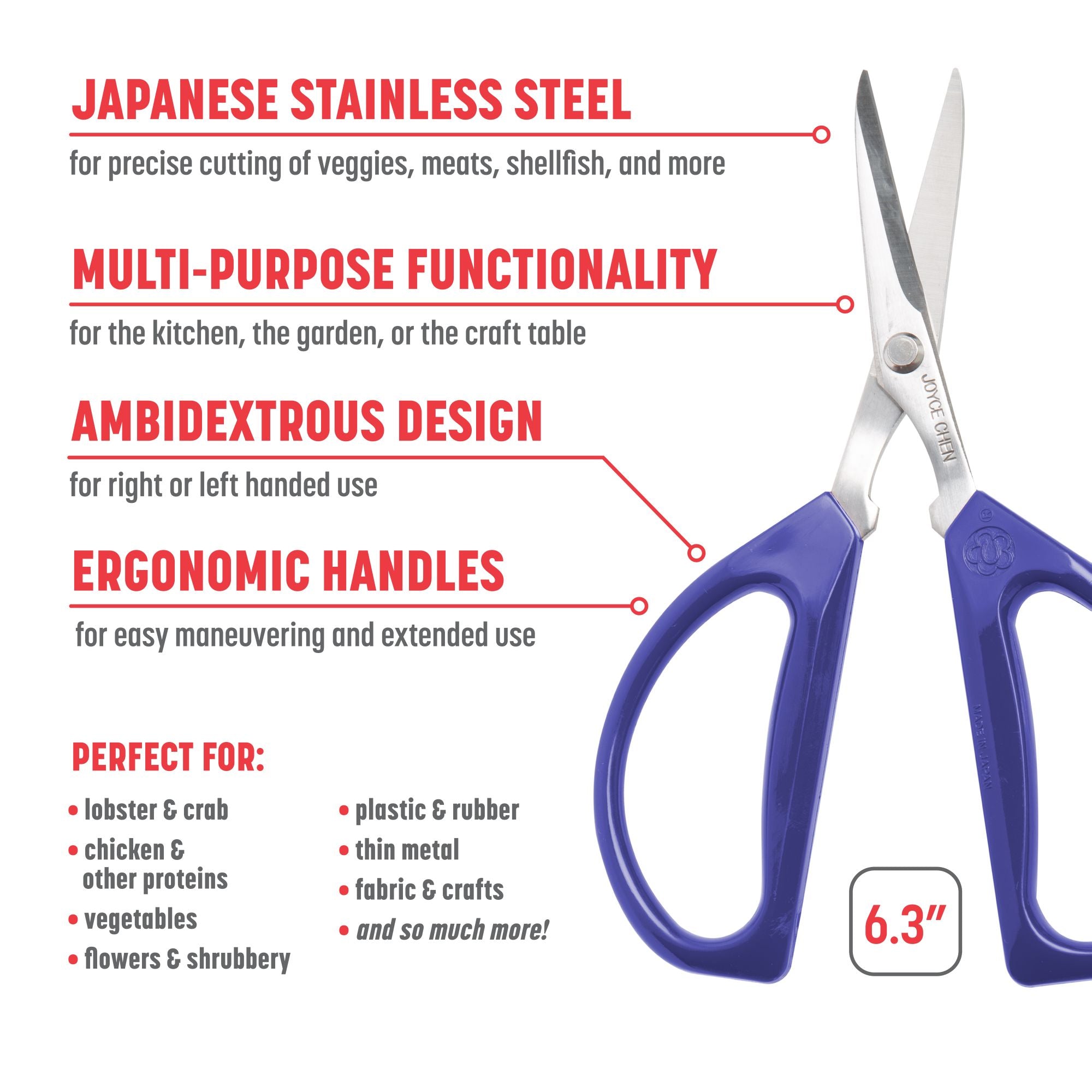2 Pack Original Heavy Duty Kitchen Scissors with Comfortable Blue Handles - Perfect for Cutting Herbs, Poultry, Vegetables and Food Prep in Home Kitchen
