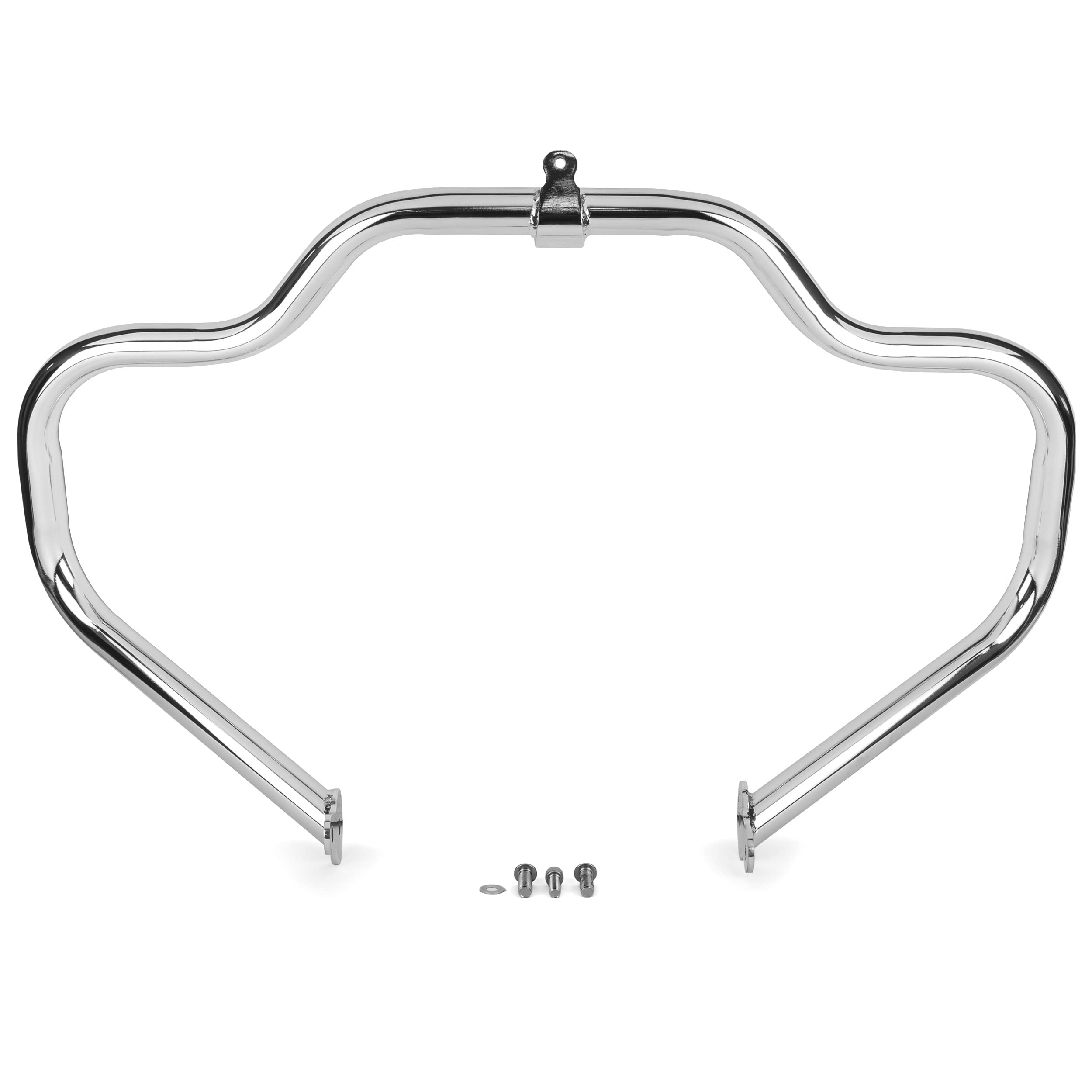 Krator Engine Guard Highway Mustache Crash Bar for Harley Davidson Touring & Trike Models (2009-2020) - Chrome Protection Shield | Perfect for Long Rides & Motorcycle Safety