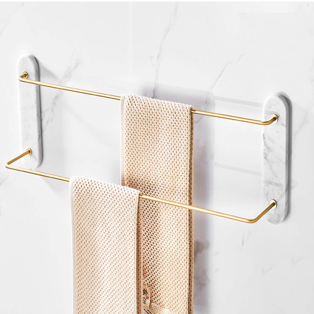 Nordic Style Marble Bathroom Towel Rack - Rustproof & Easy to Install - Perfect for Modern Bathrooms, Spas, and Luxury Home Decor (Size: Standard)