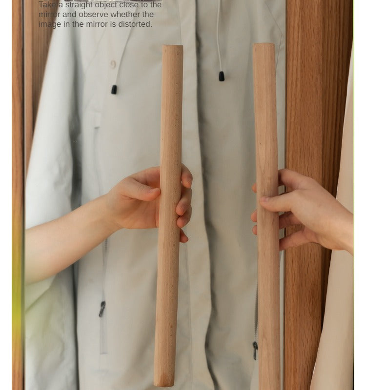 Solid Oak Wood Mirror Entryway Cabinet - Stylish & Durable Hallway Storage with Mirror for Home Decor