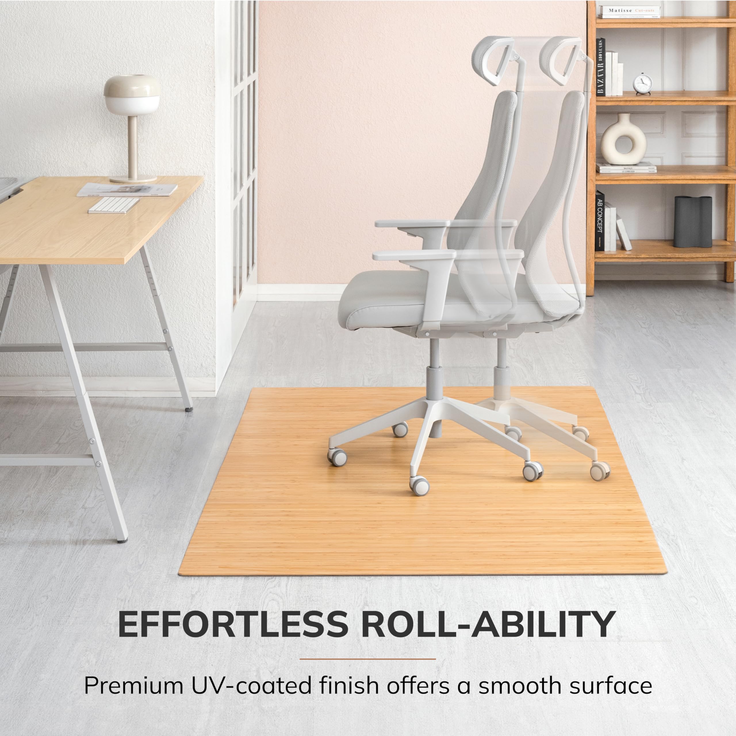 Premium 5mm Thick Bamboo Chair Mat - Anji Mountain Heavy-Duty Office Chairmat for Hardwood Floors | Anti-Slip, Durable Floor Protector for Home & Office Use | Perfect for Rolling Chairs on Wooden Floors