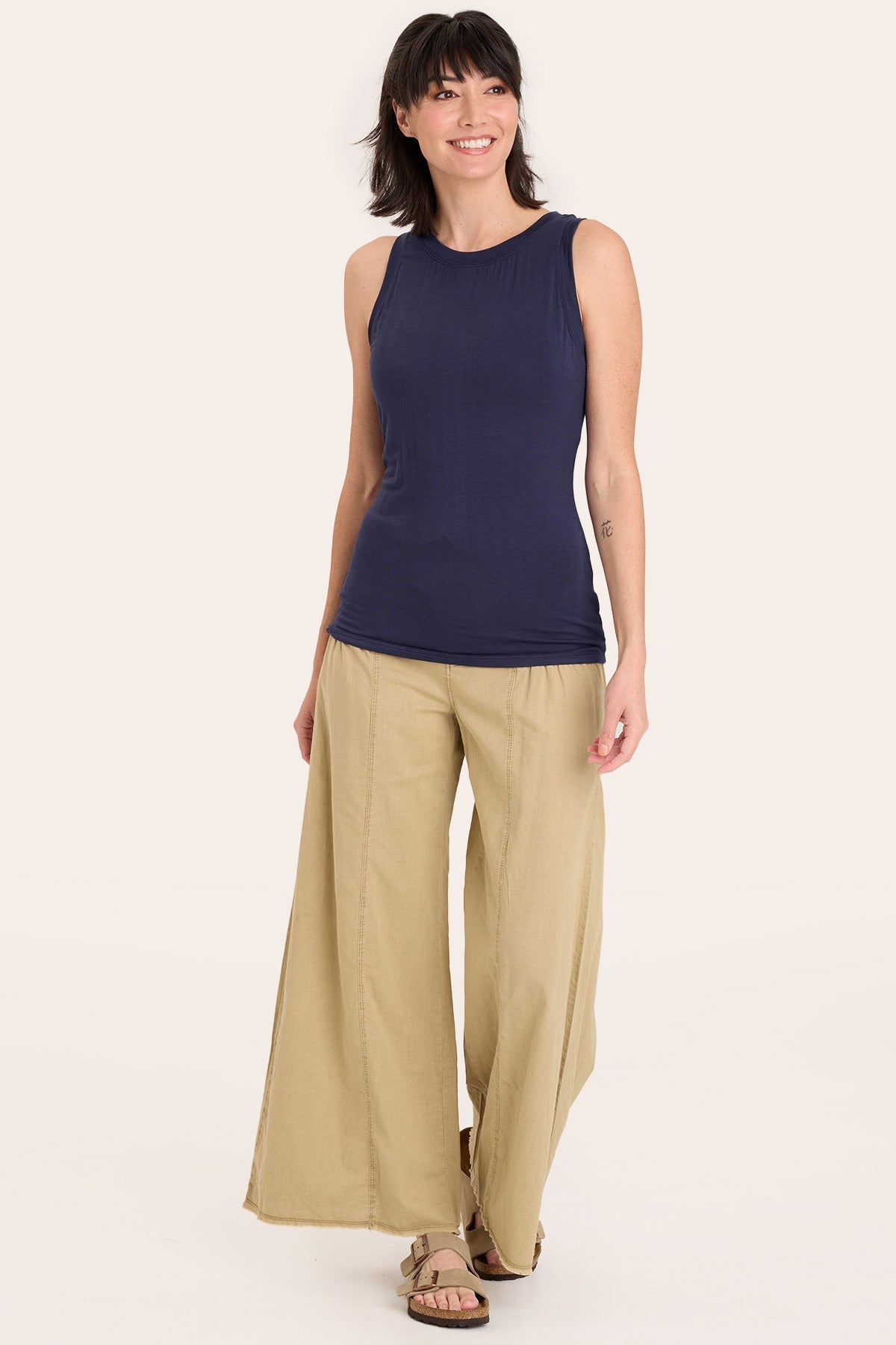 Essence Navy Blue Tank Top for Women - Casual & Comfortable Summer Wear - Perfect for Gym, Beach, and Everyday Outfits