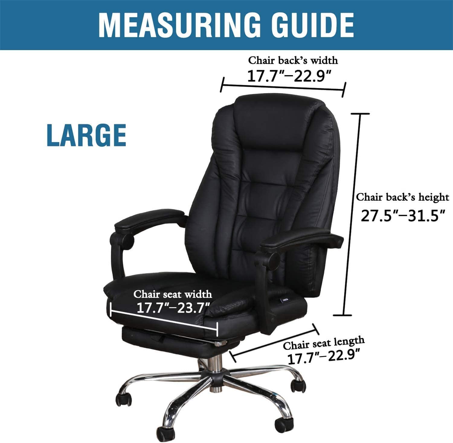 YYHSND Universal Stretch Office Chair Cover - Breathable Checked Jacquard Fabric, High Back Design with 2 Arm Covers (Off White, Large) - Perfect for Home Office, Gaming Chair & Computer Desk Setup
