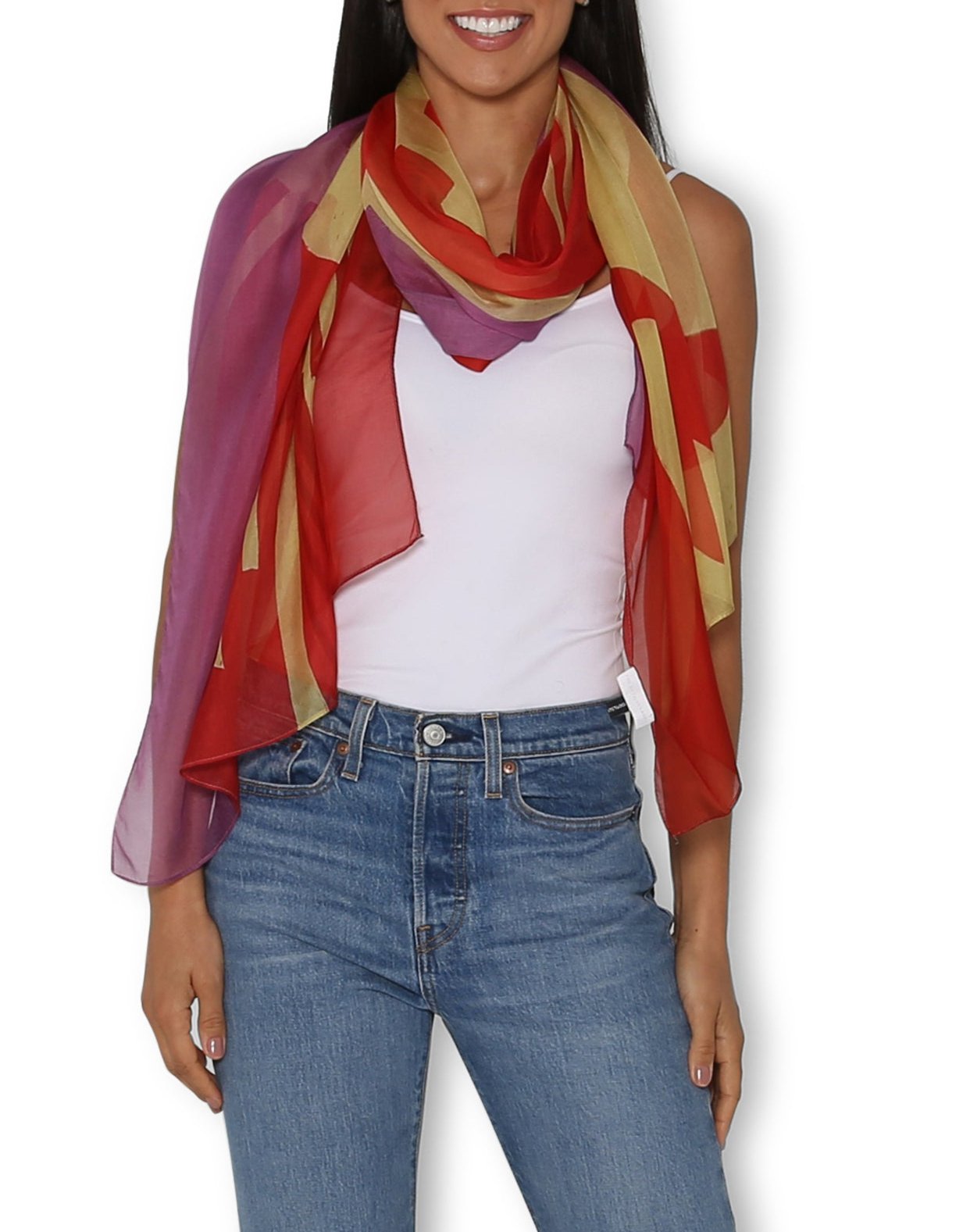 The Artists Label Cogs In My Mind Scarf - Stylish Geometric Print Fashion Accessory for Women - Perfect for Winter Outfits, Office Wear & Special Occasions
